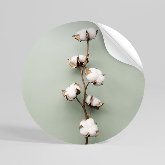 COTTON DREAMS UNFOLDED Peel and Stick Round Sticker