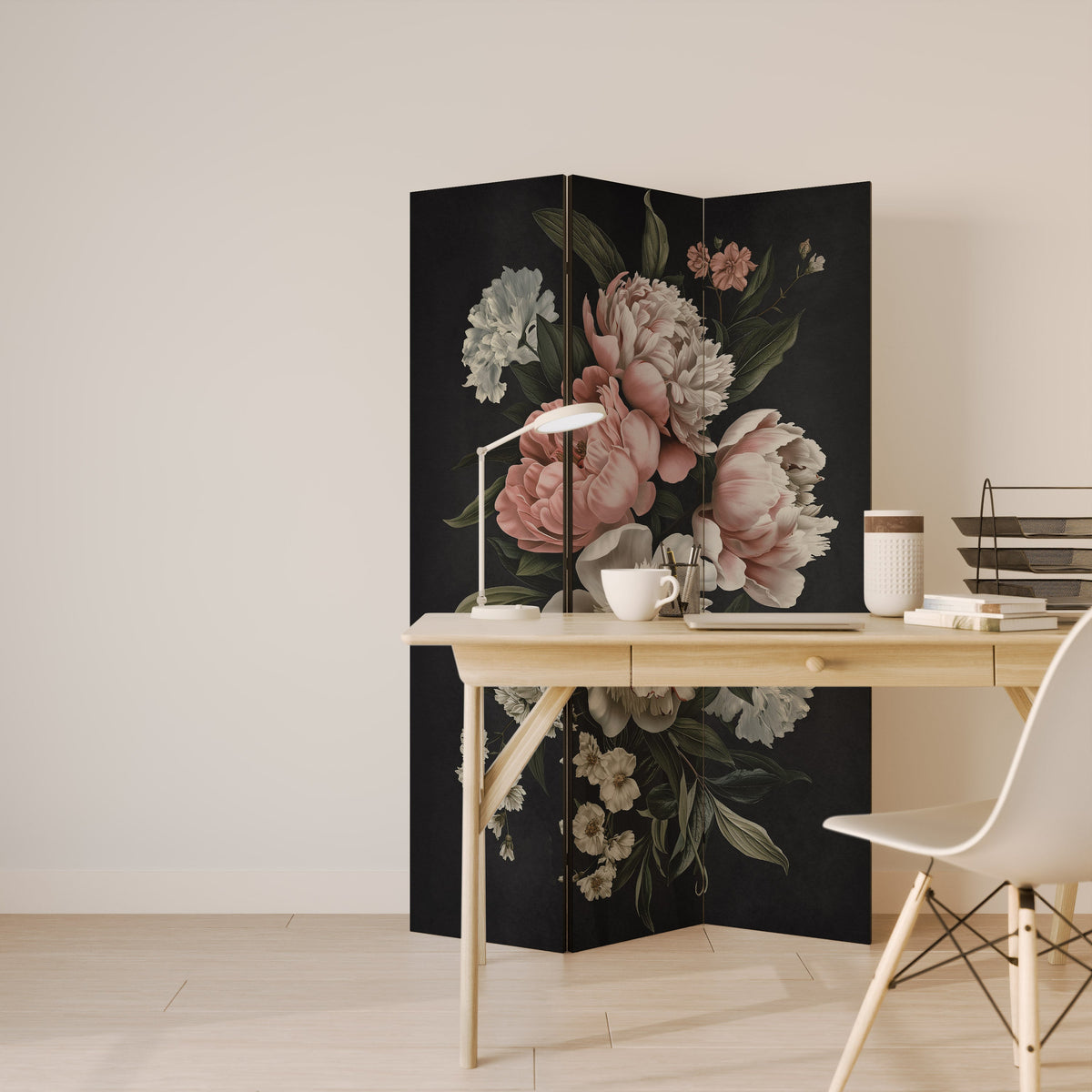 Séparateur de pièce décoratif à 3 panneaux LUSH ELEGANCE