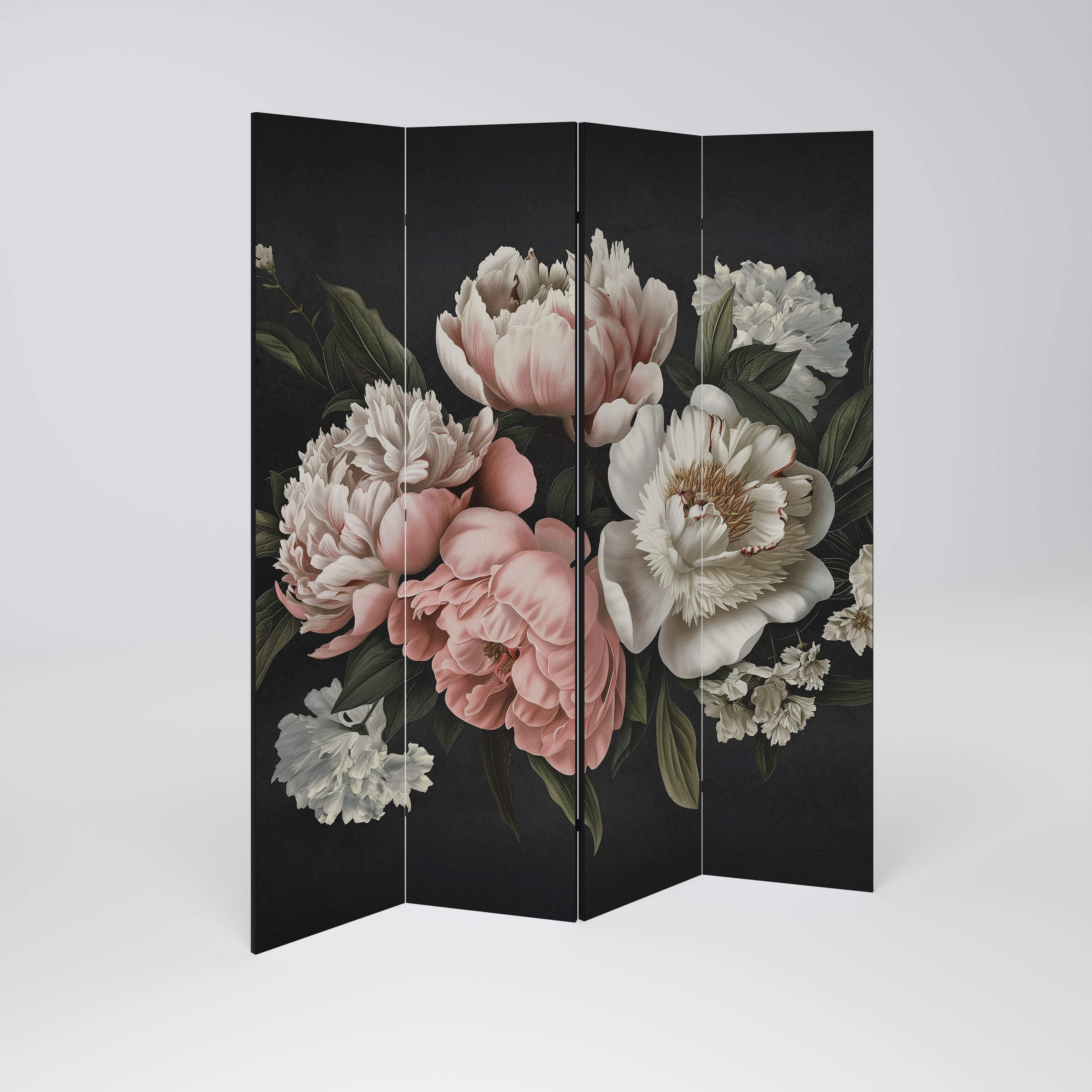 Séparateur de pièce décoratif à 4 panneaux LUSH ELEGANCE