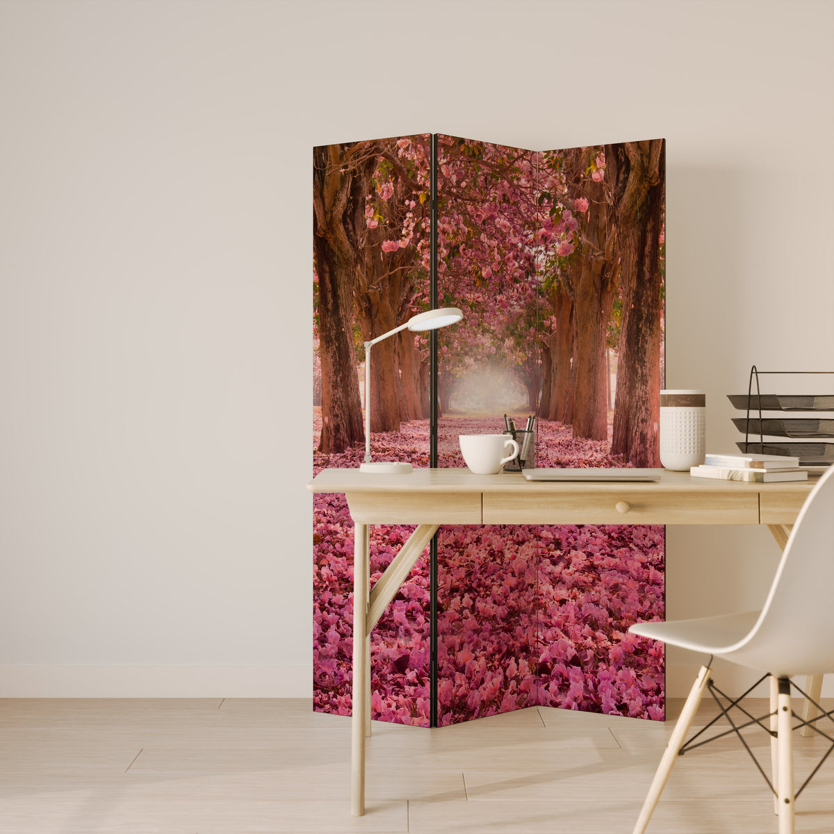 BLOSSOMING PATHWAYS 3-Panel Room Divider