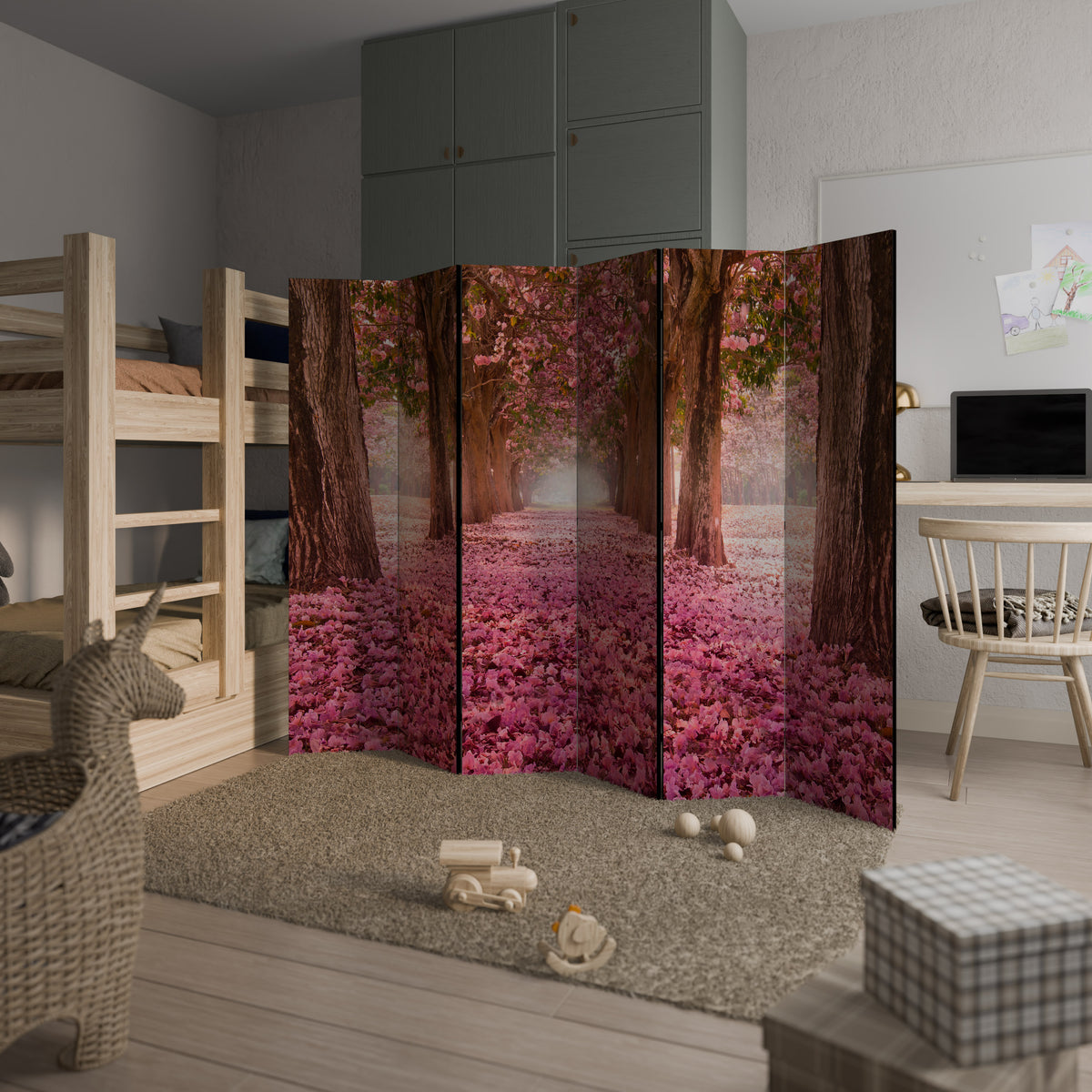 BLOSSOMING PATHWAYS 6-Panel Room Divider