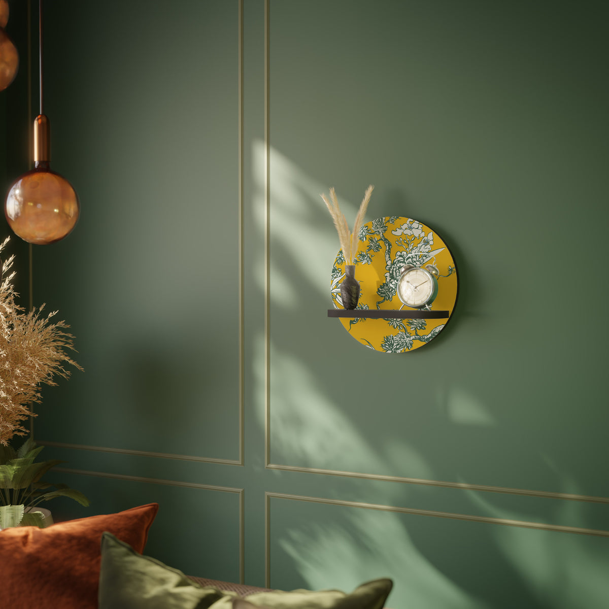 YELLOW CHINOISERIE Art Shelf