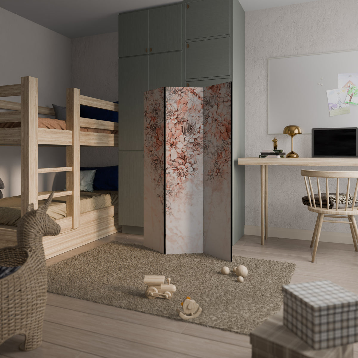 MARBLE GARDEN FANTASY 3-Panel Room Divider