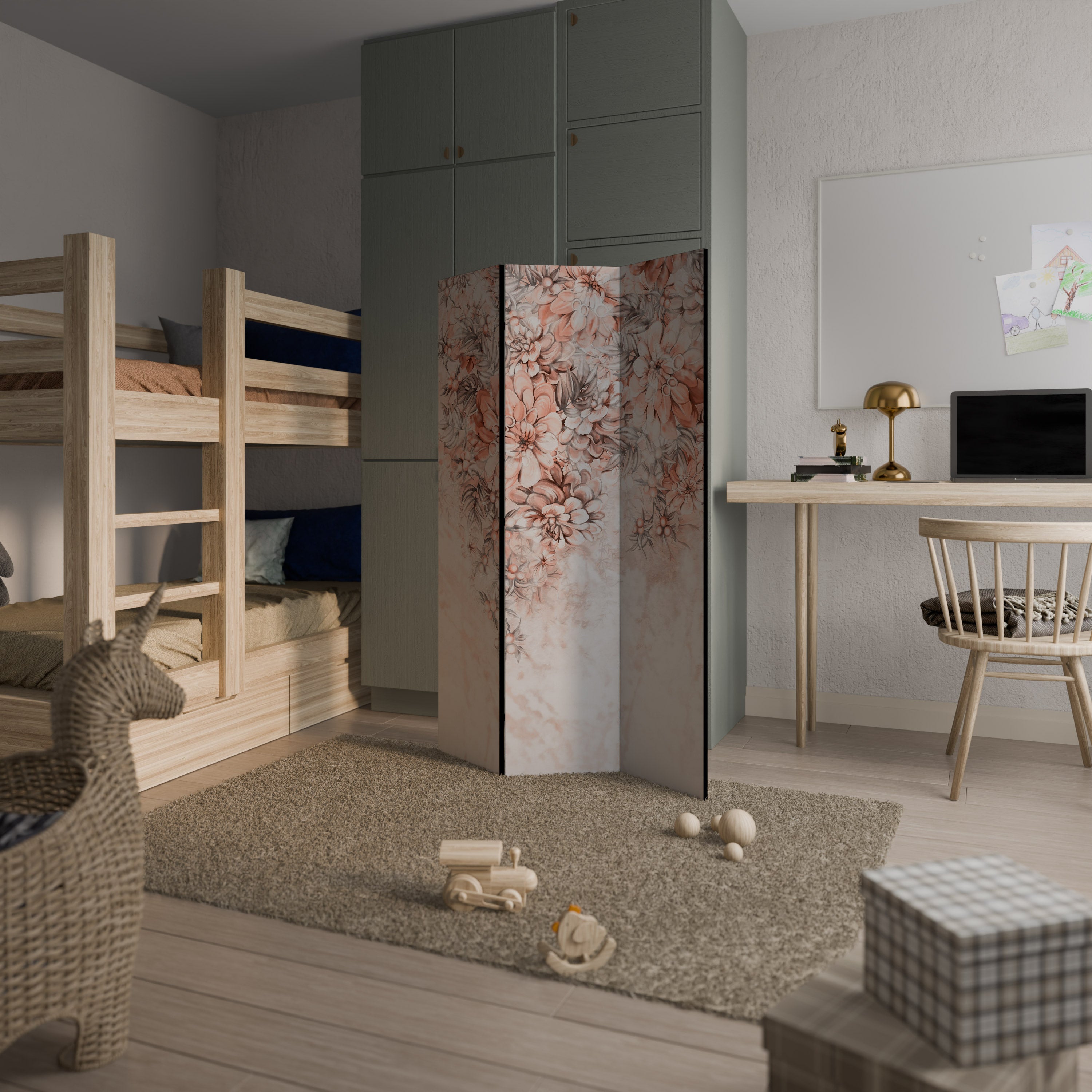 MARBLE GARDEN FANTASY 3-Panel Room Divider