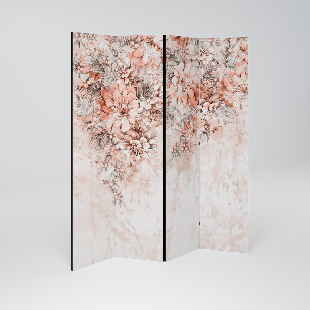 Paravent décoratif à 4 panneaux MARBLE GARDEN FANTASY