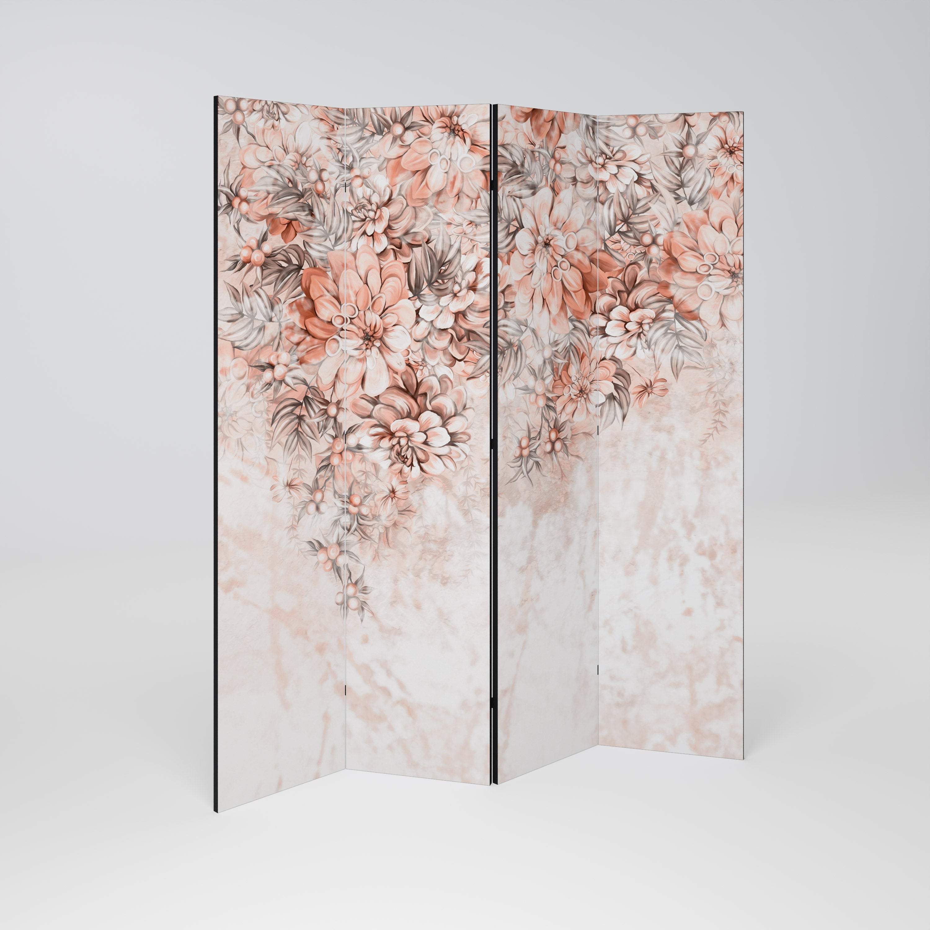 Paravent décoratif à 4 panneaux MARBLE GARDEN FANTASY