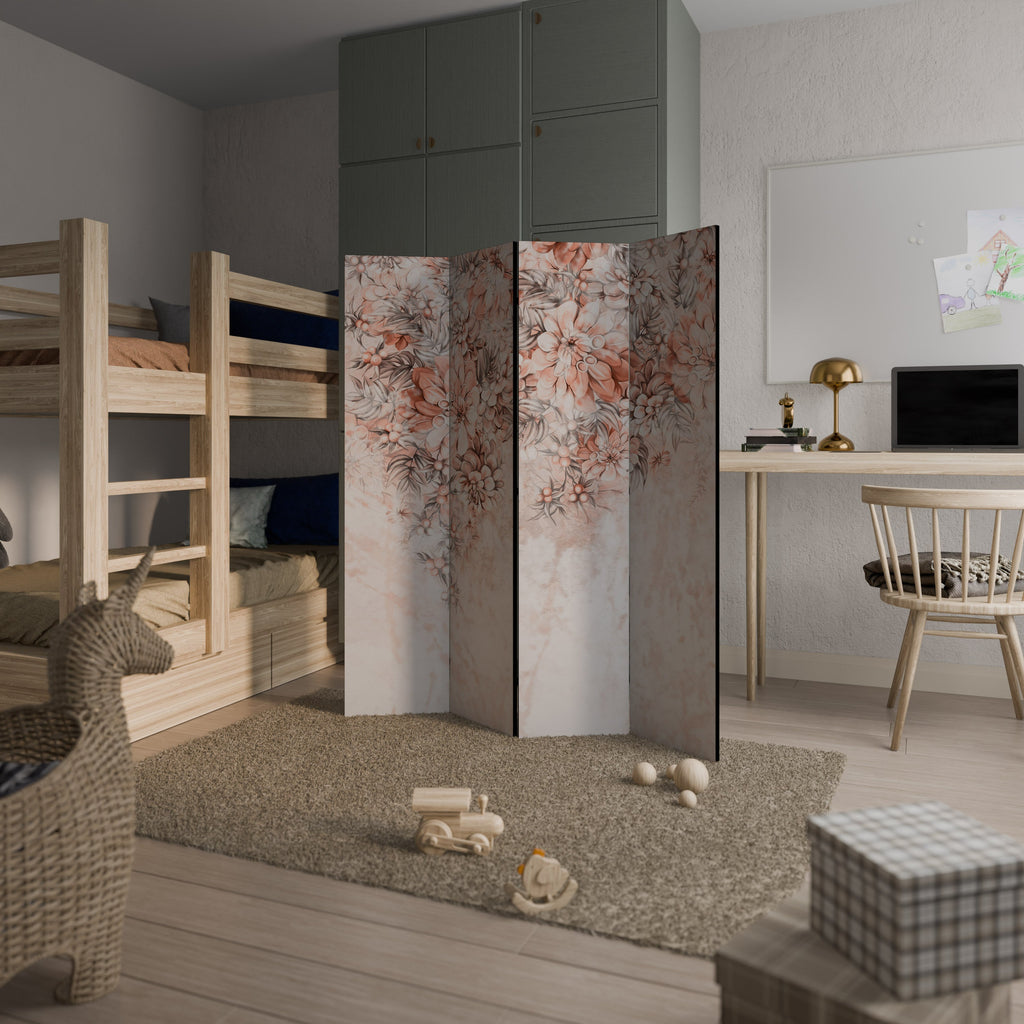 Paravent décoratif à 4 panneaux MARBLE GARDEN FANTASY