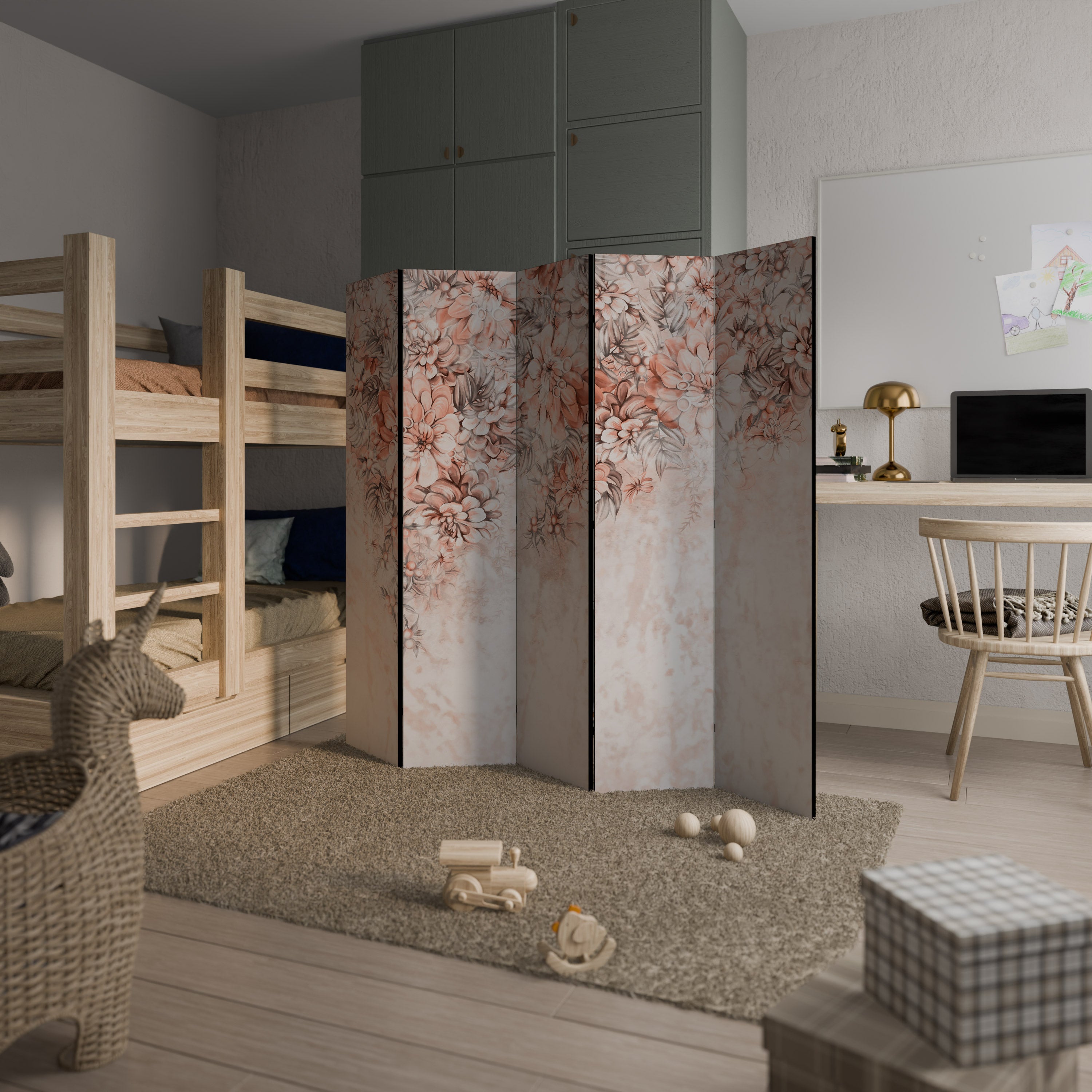 MARBLE GARDEN FANTASY 5-Panel Room Divider