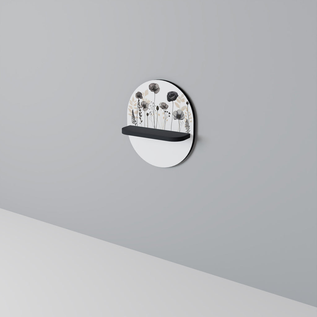 POPPY ALLURE Oval Art Shelf In Black Finish