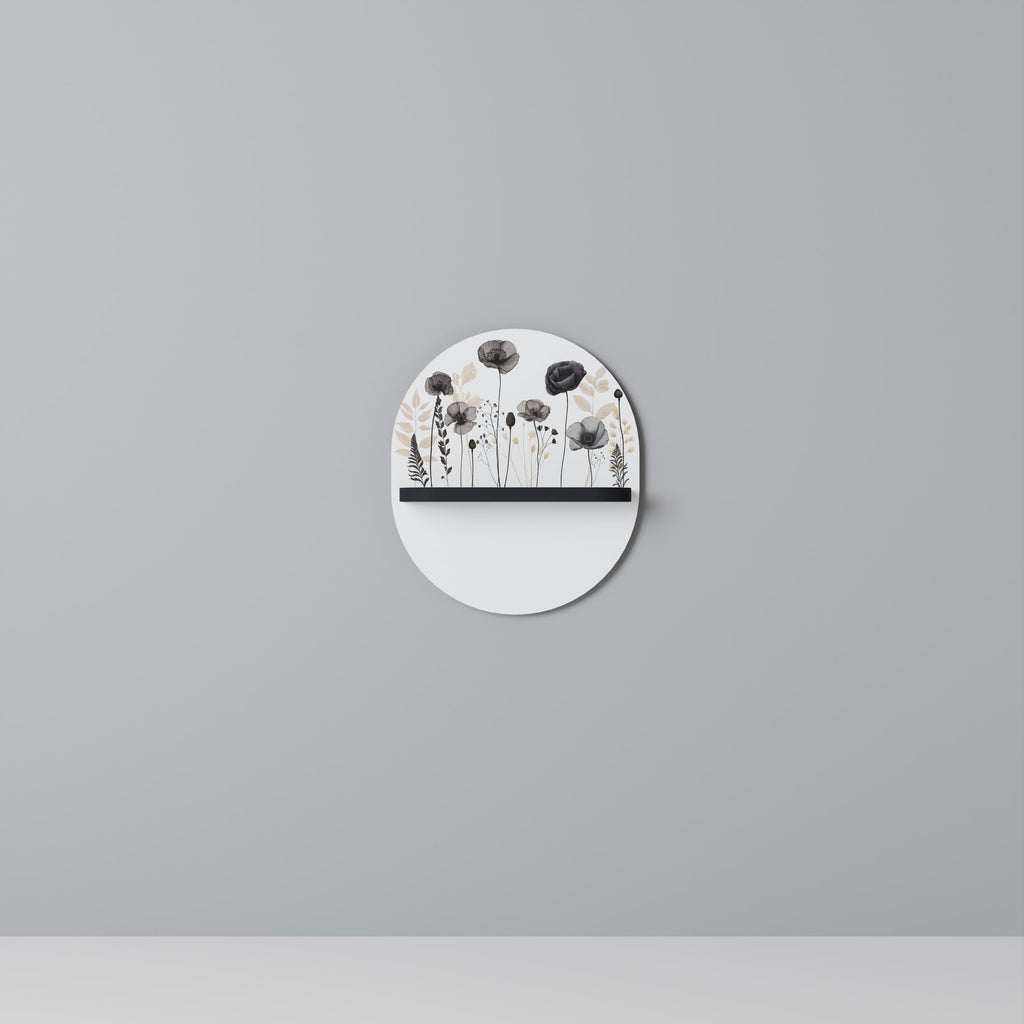 POPPY ALLURE Oval Art Shelf In Black Finish