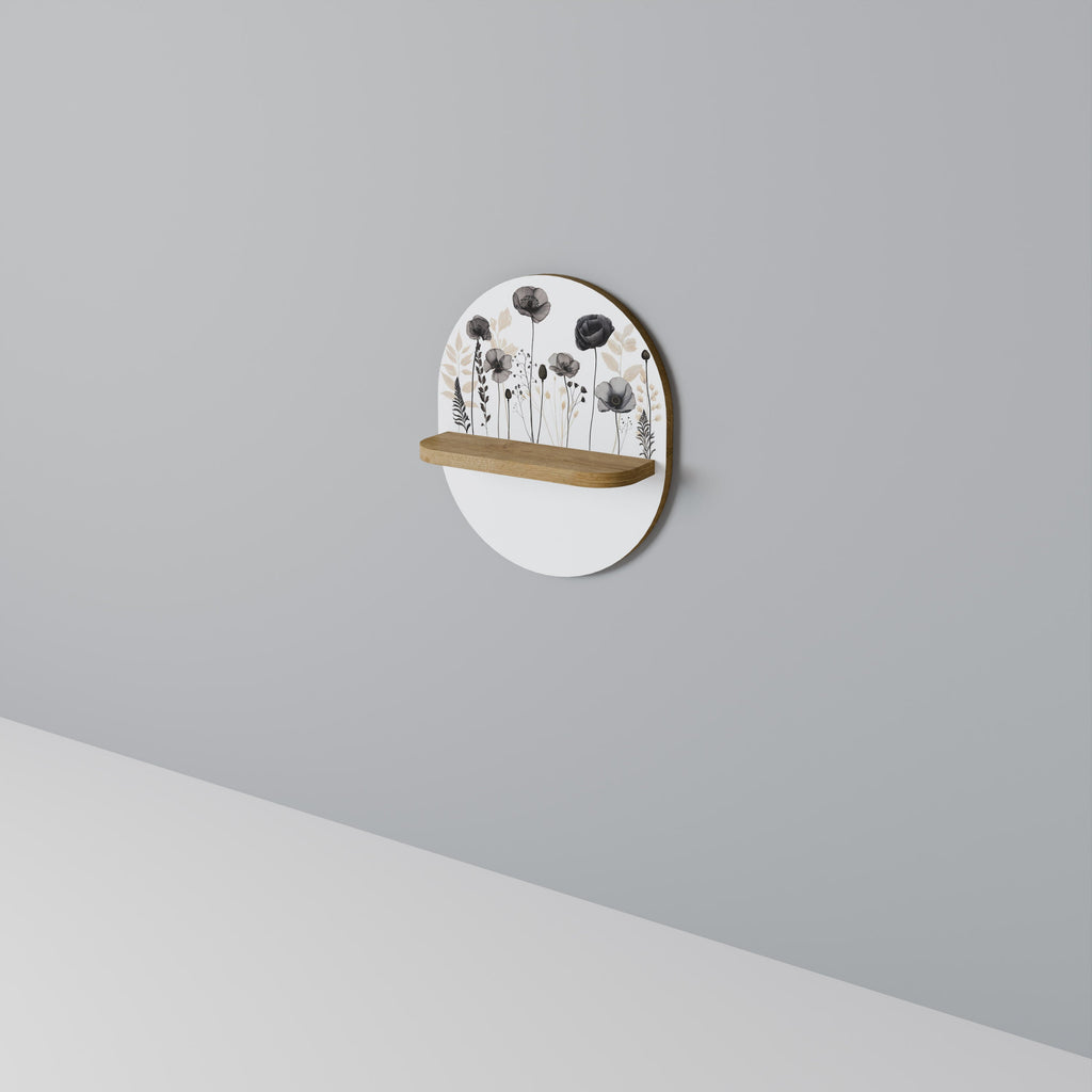 Étagère d'art ovale POPPY ALLURE effet chêne