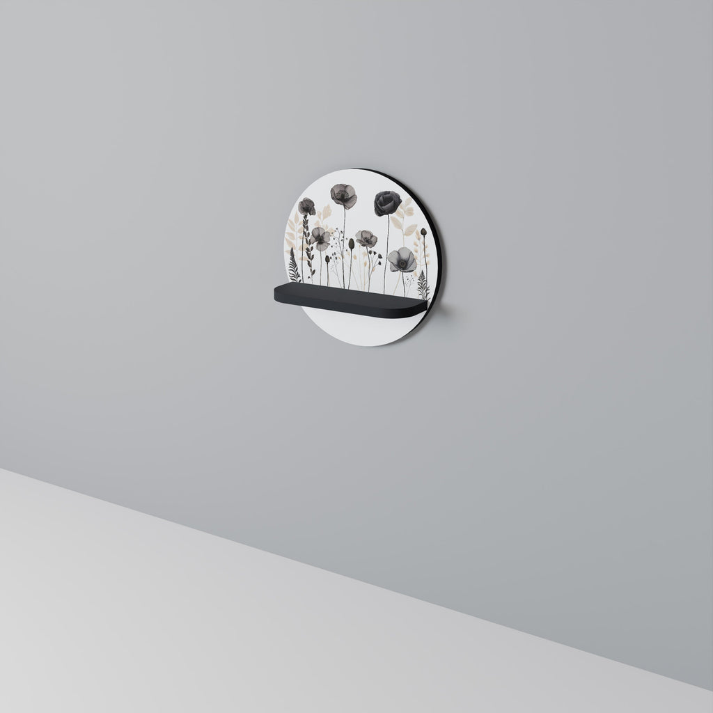 Étagère ronde POPPY ALLURE en finition noire