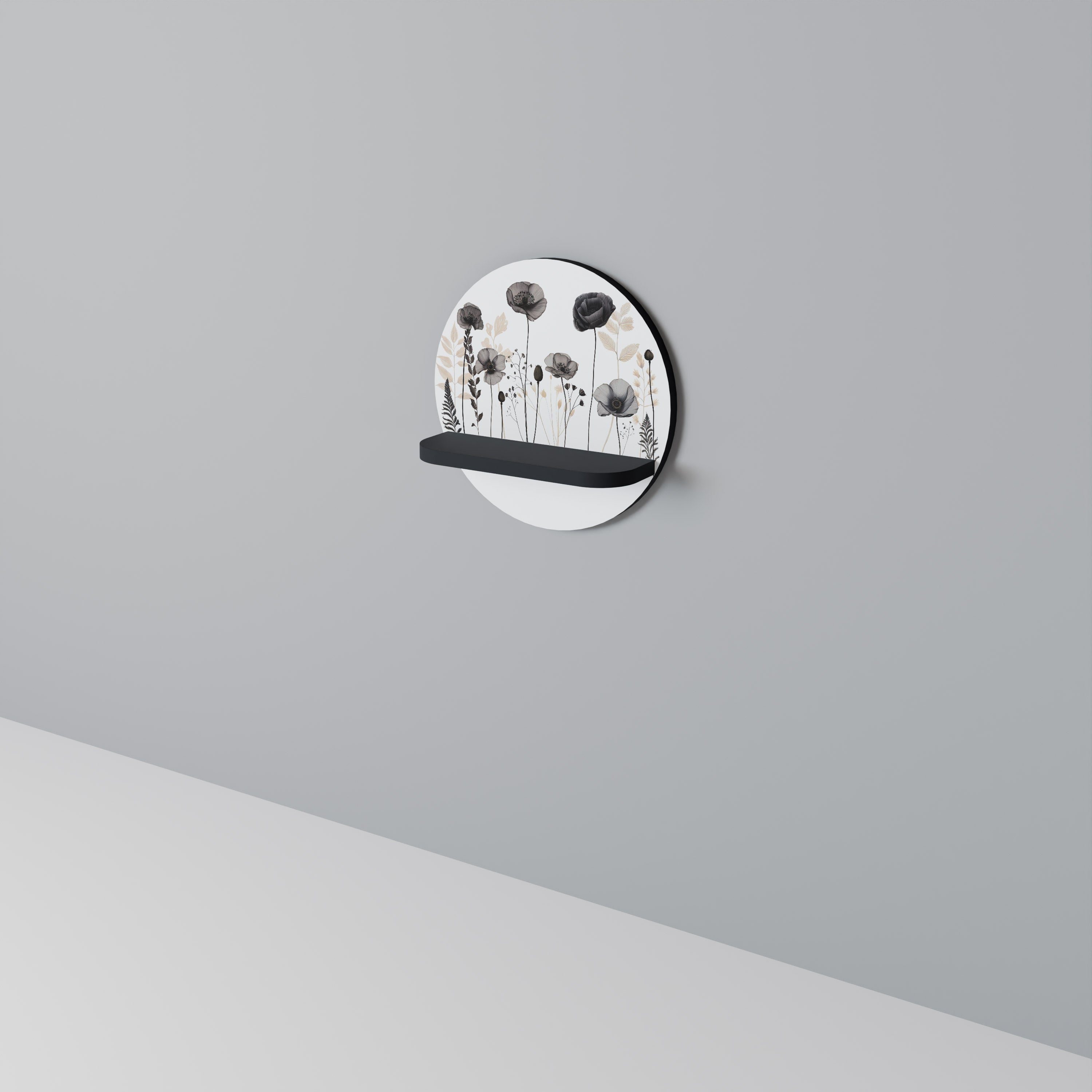 Étagère ronde POPPY ALLURE en finition noire