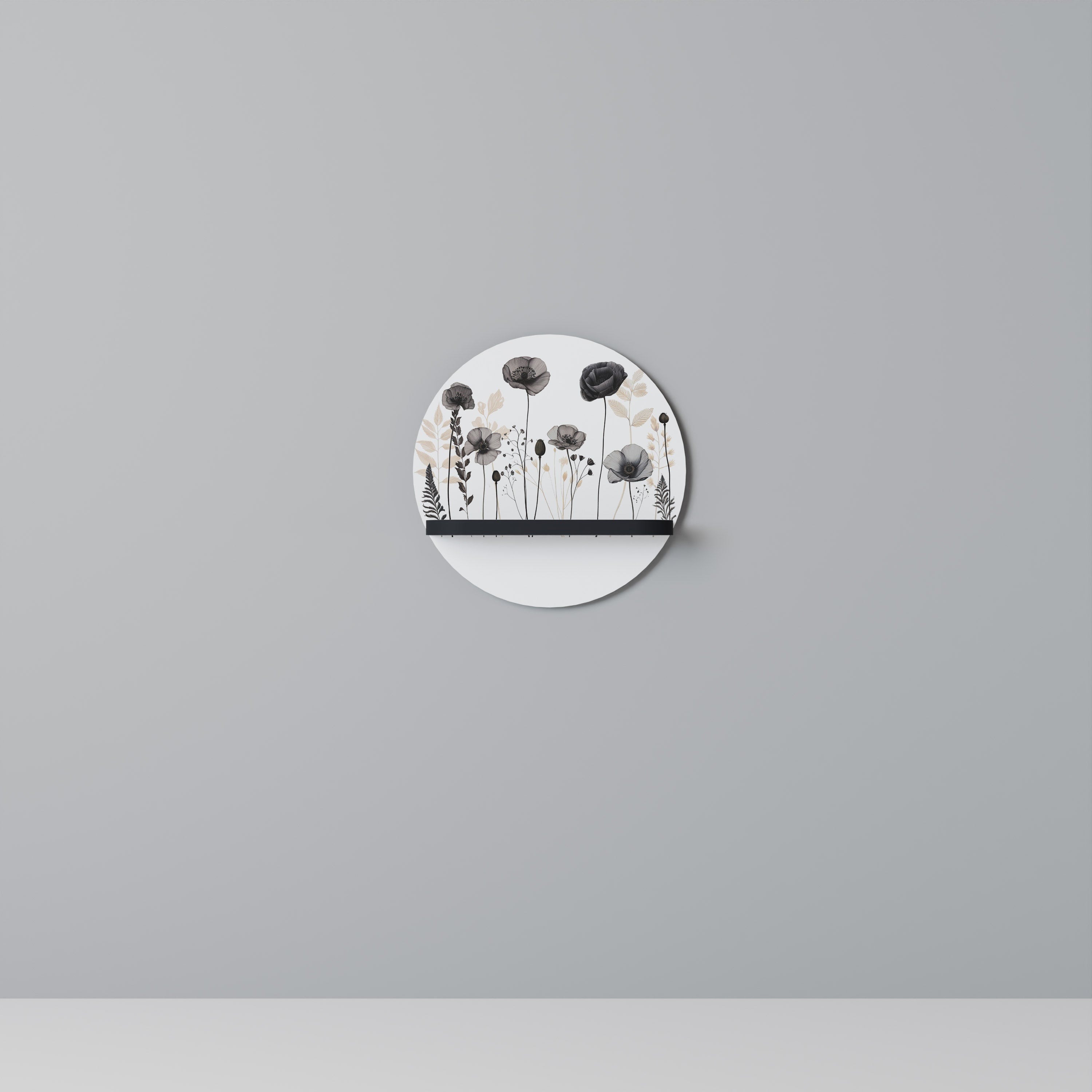 Étagère ronde POPPY ALLURE en finition noire