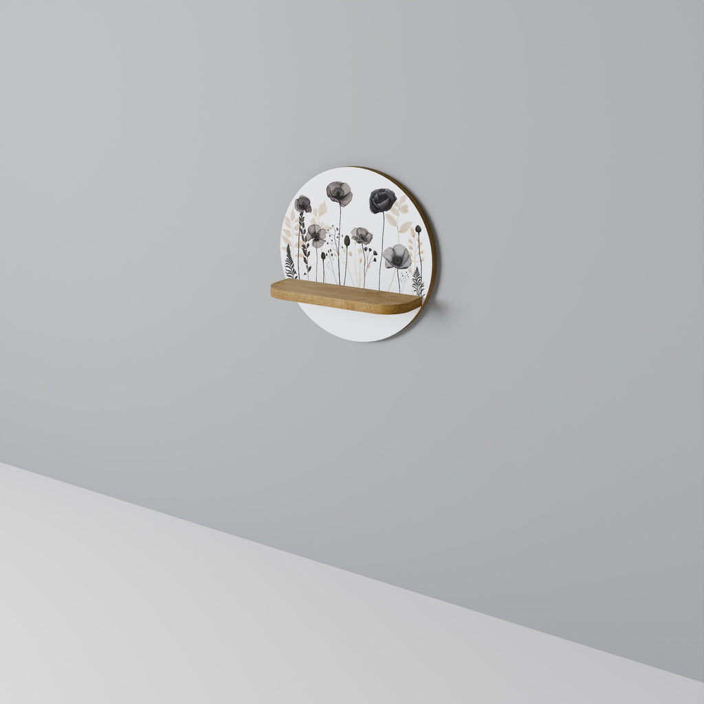 Étagère ronde effet chêne POPPY ALLURE