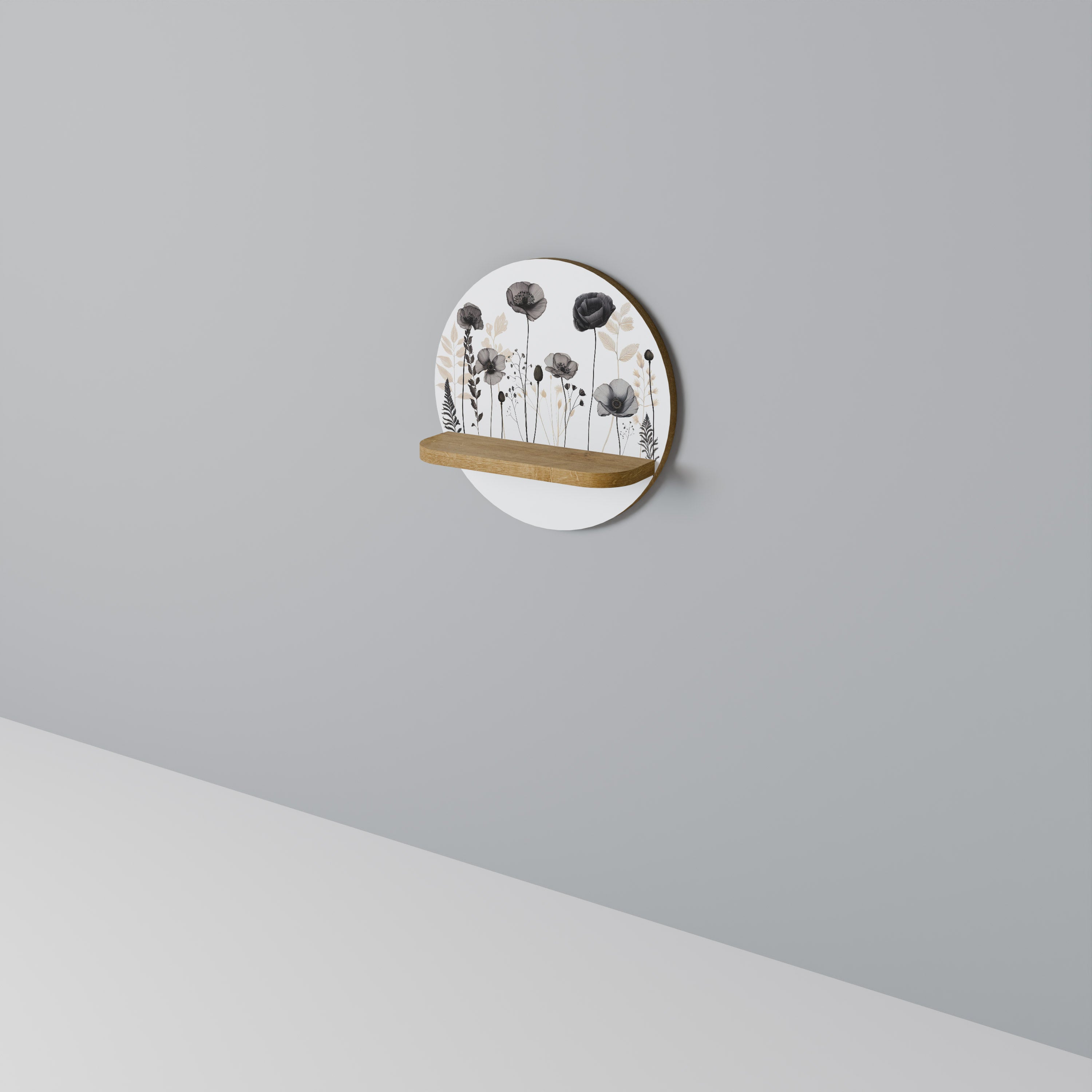 Étagère ronde effet chêne POPPY ALLURE