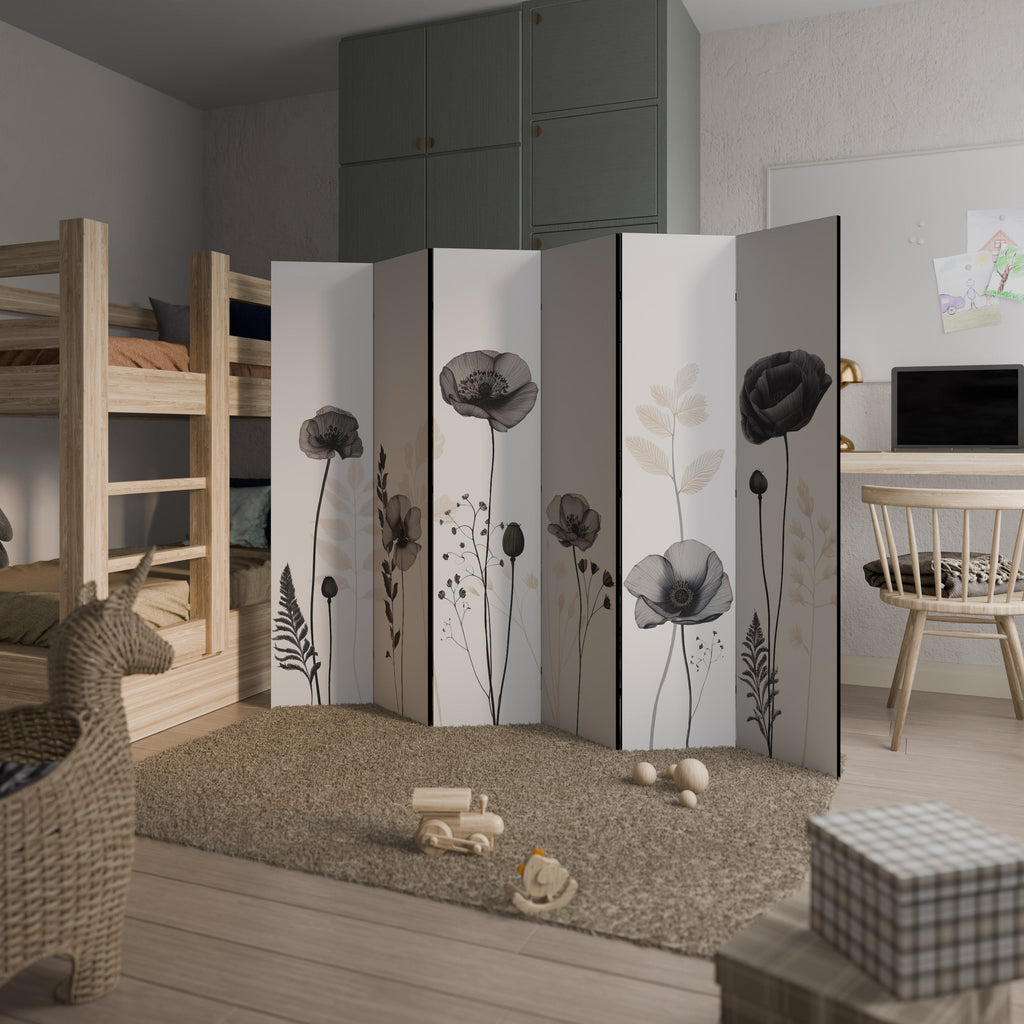 Paravent décoratif à 6 panneaux POPPY ALLURE