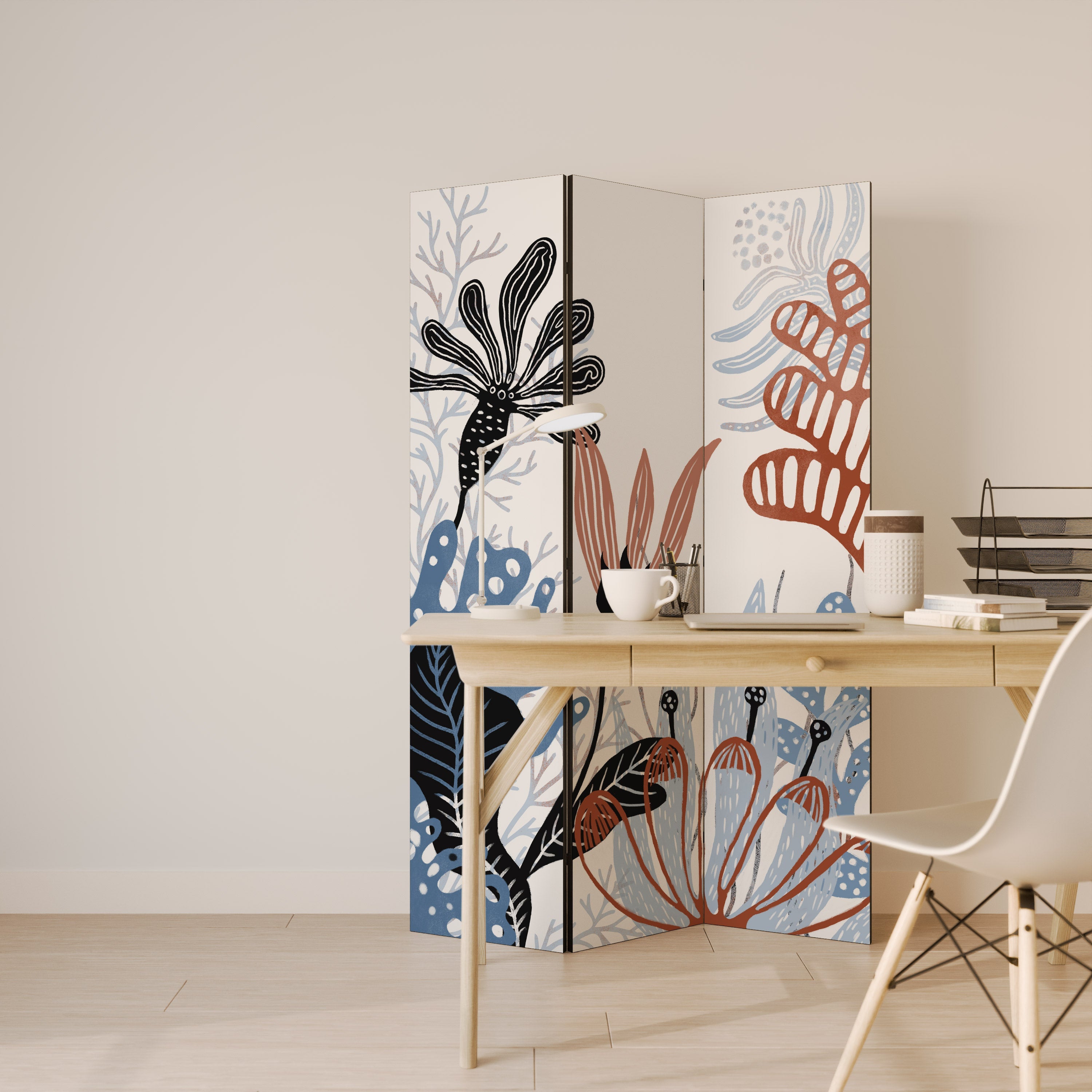 ASSEMBLAGE ORGANIQUE Séparateur de pièce décoratif à 3 panneaux