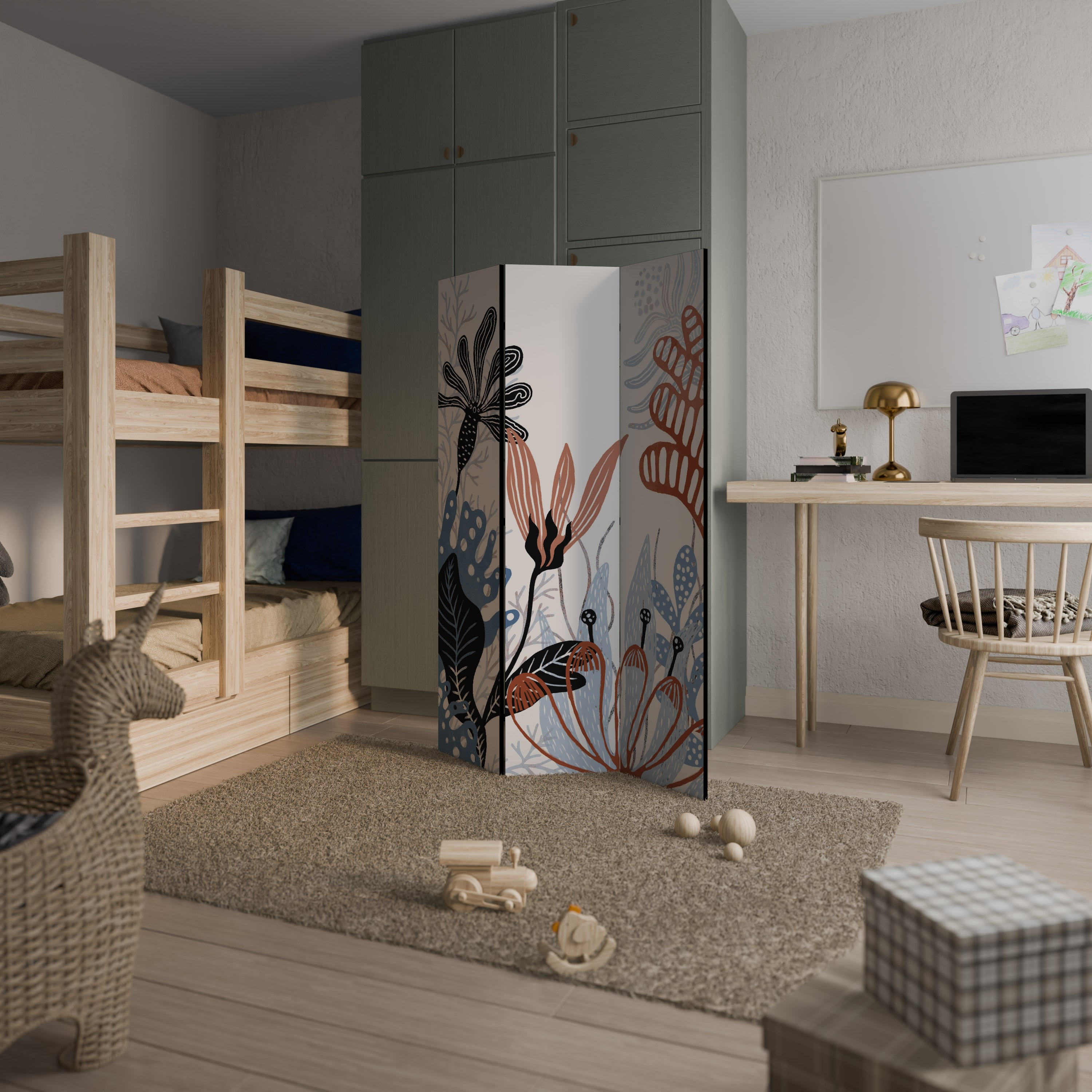 ORGANIC ASSEMBLAGE 3-Panel Room Divider