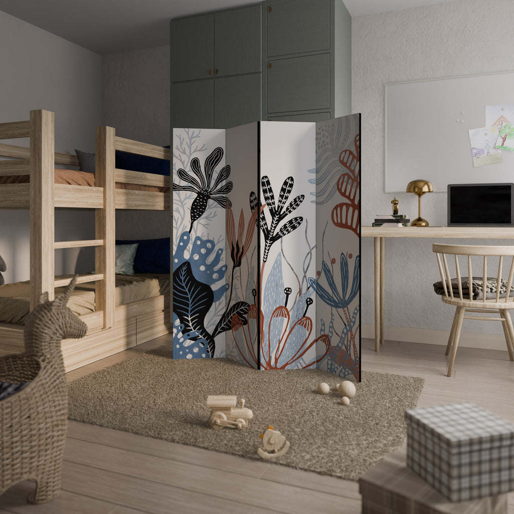 ASSEMBLAGE ORGANIQUE Séparateur de pièce décoratif à 4 panneaux