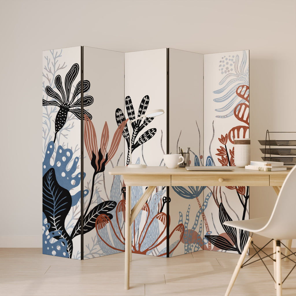 ASSEMBLAGE ORGANIQUE Séparateur de pièce décoratif à 5 panneaux