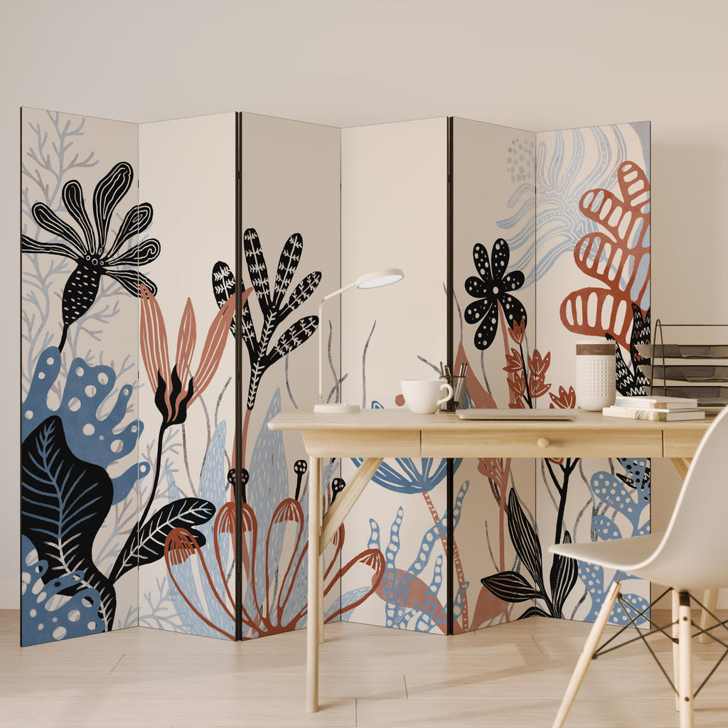 ASSEMBLAGE ORGANIQUE Séparateur de pièce décoratif à 6 panneaux