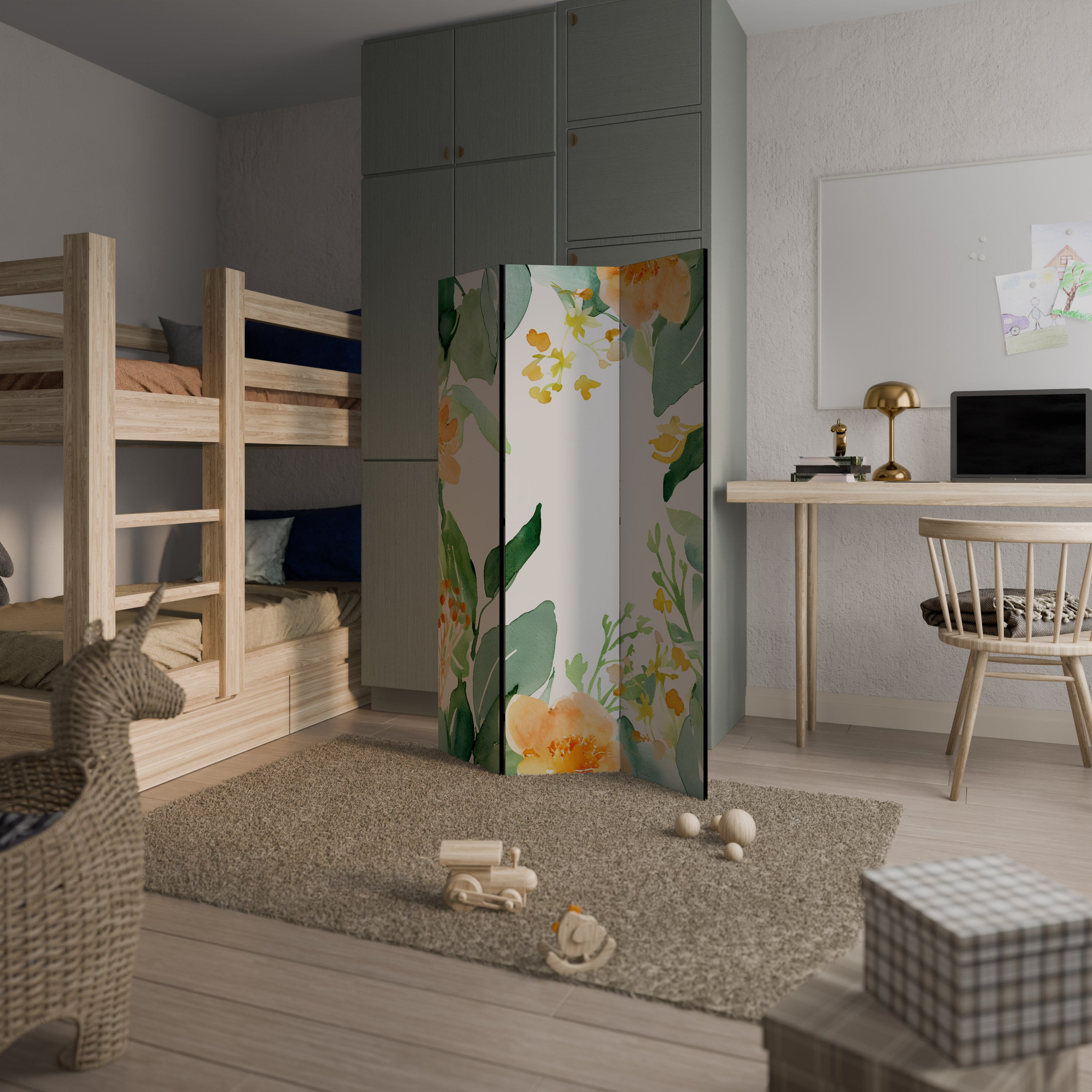 FLORAL SERENITY SPLIT 3-Panel Room Divider