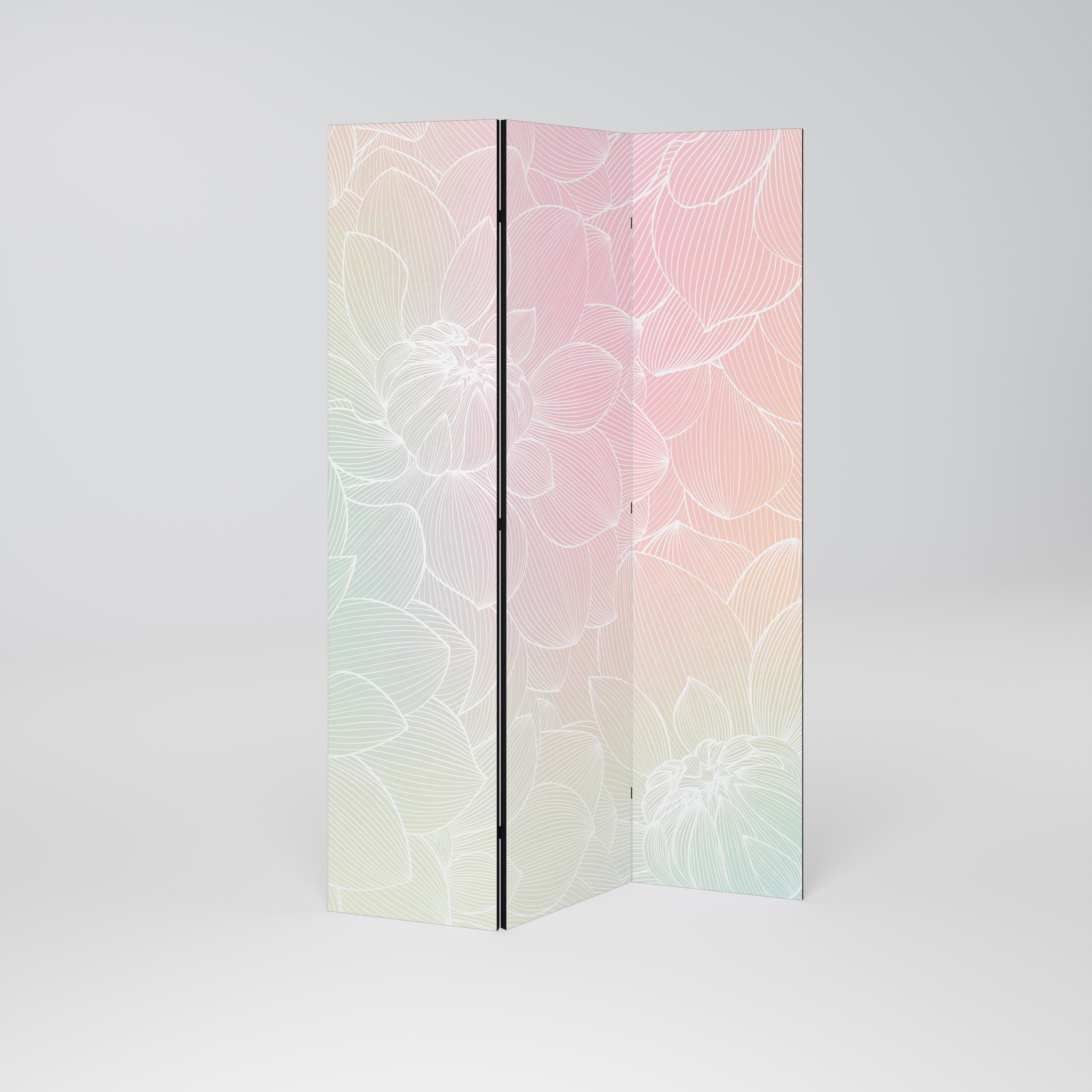 Séparateur de pièce décoratif à 3 panneaux, fusion florale élégante