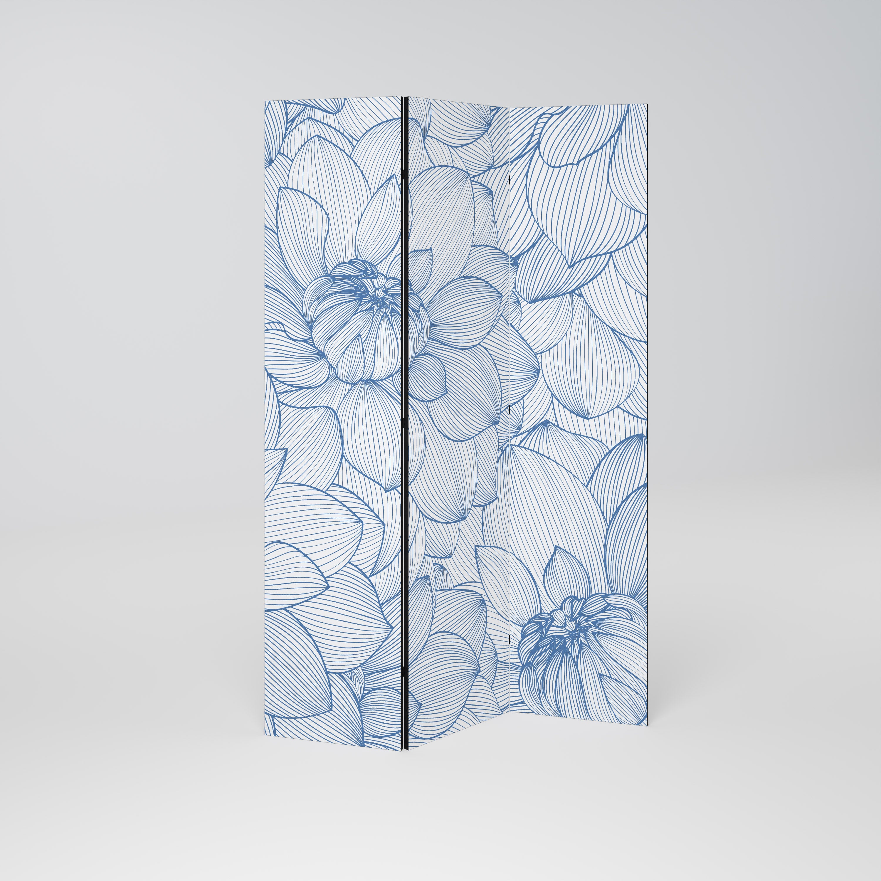 LUSH LINEAR BLOOMS 3-Panel Room Divider
