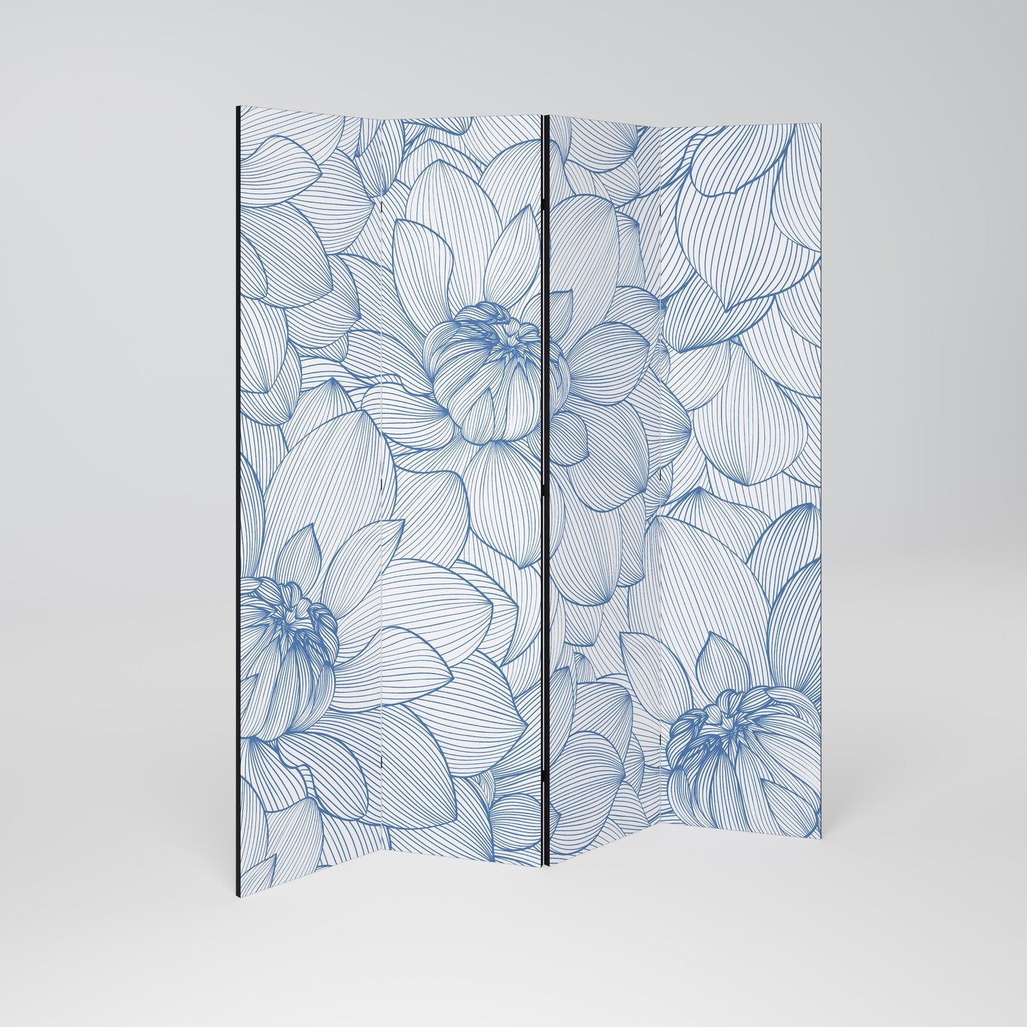 LUSH LINEAR BLOOMS 4-Panel Room Divider