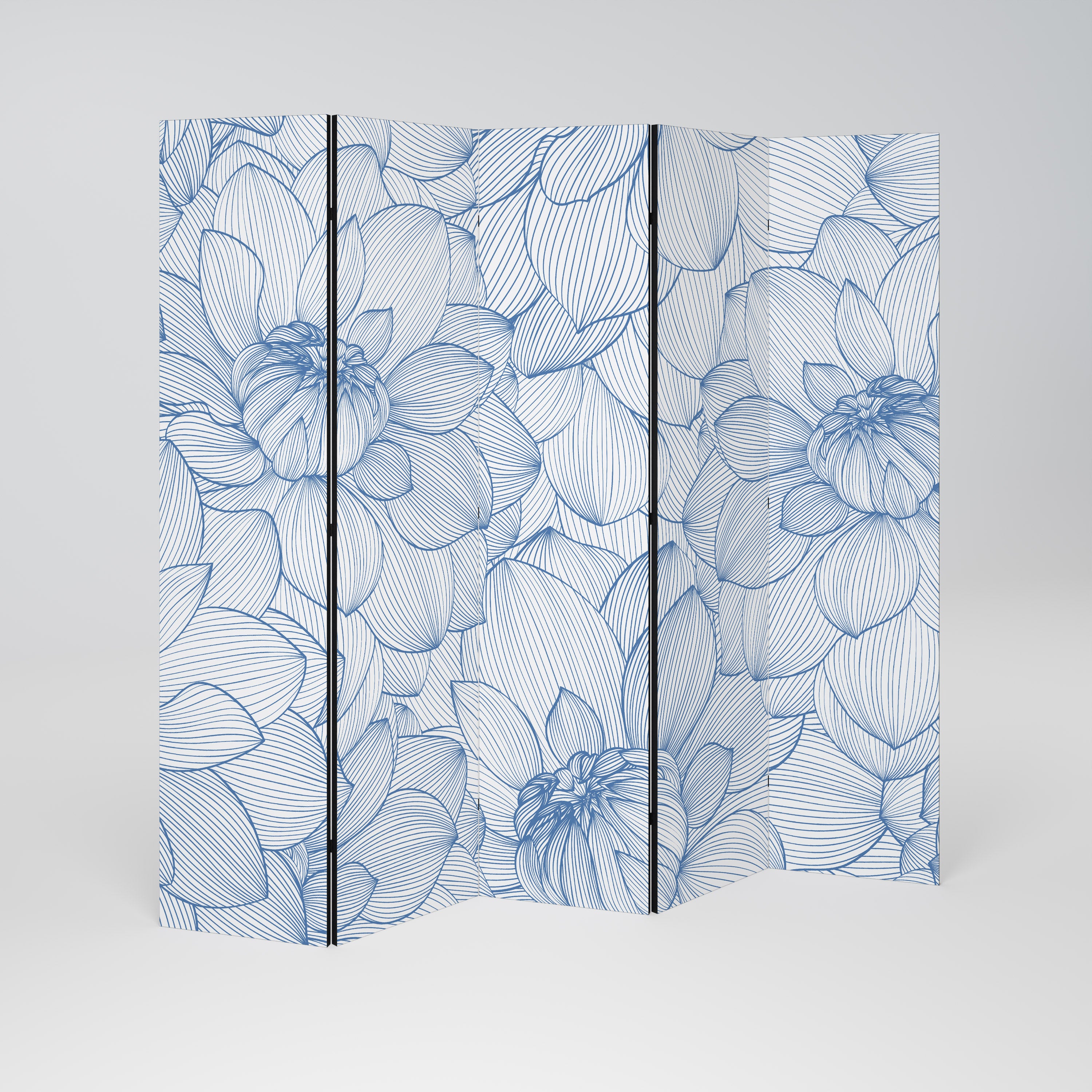 LUSH LINEAR BLOOMS 5-Panel Room Divider