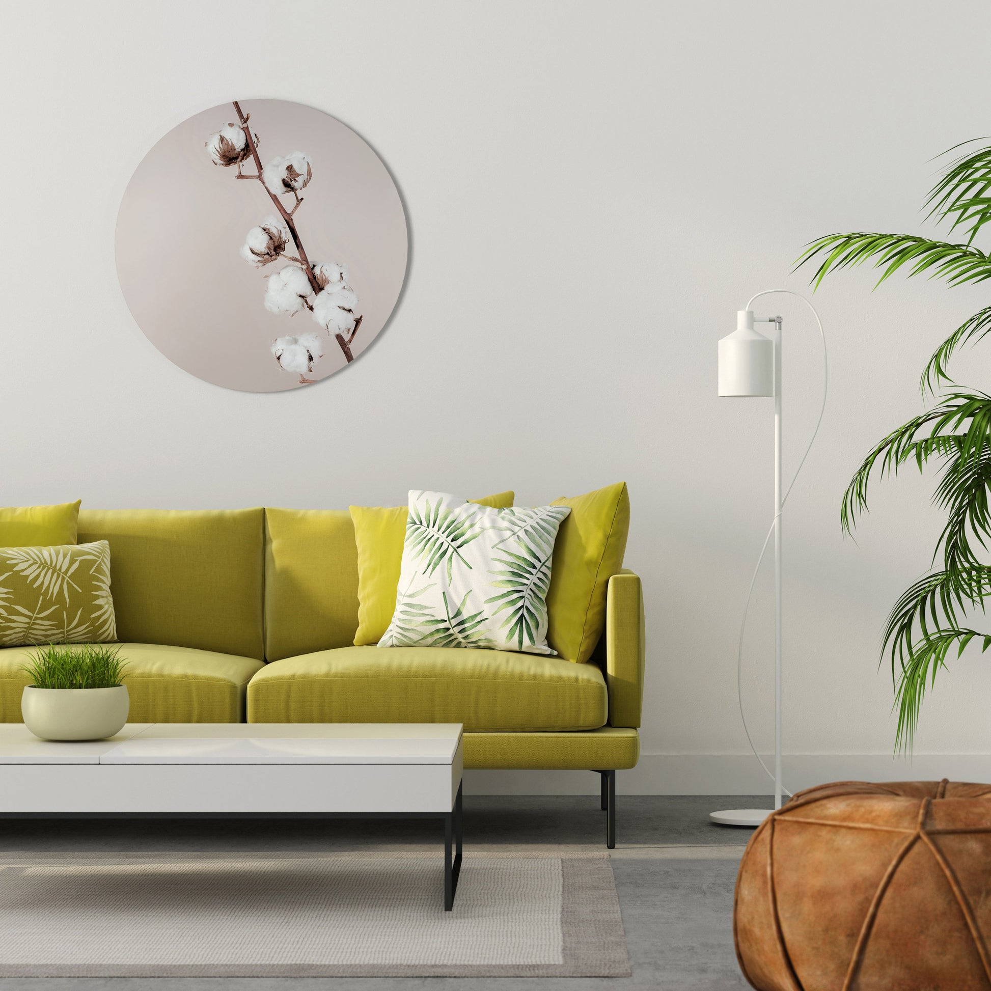 NUAGES DE COTON EN ÉQUILIBRE Décoration murale ronde