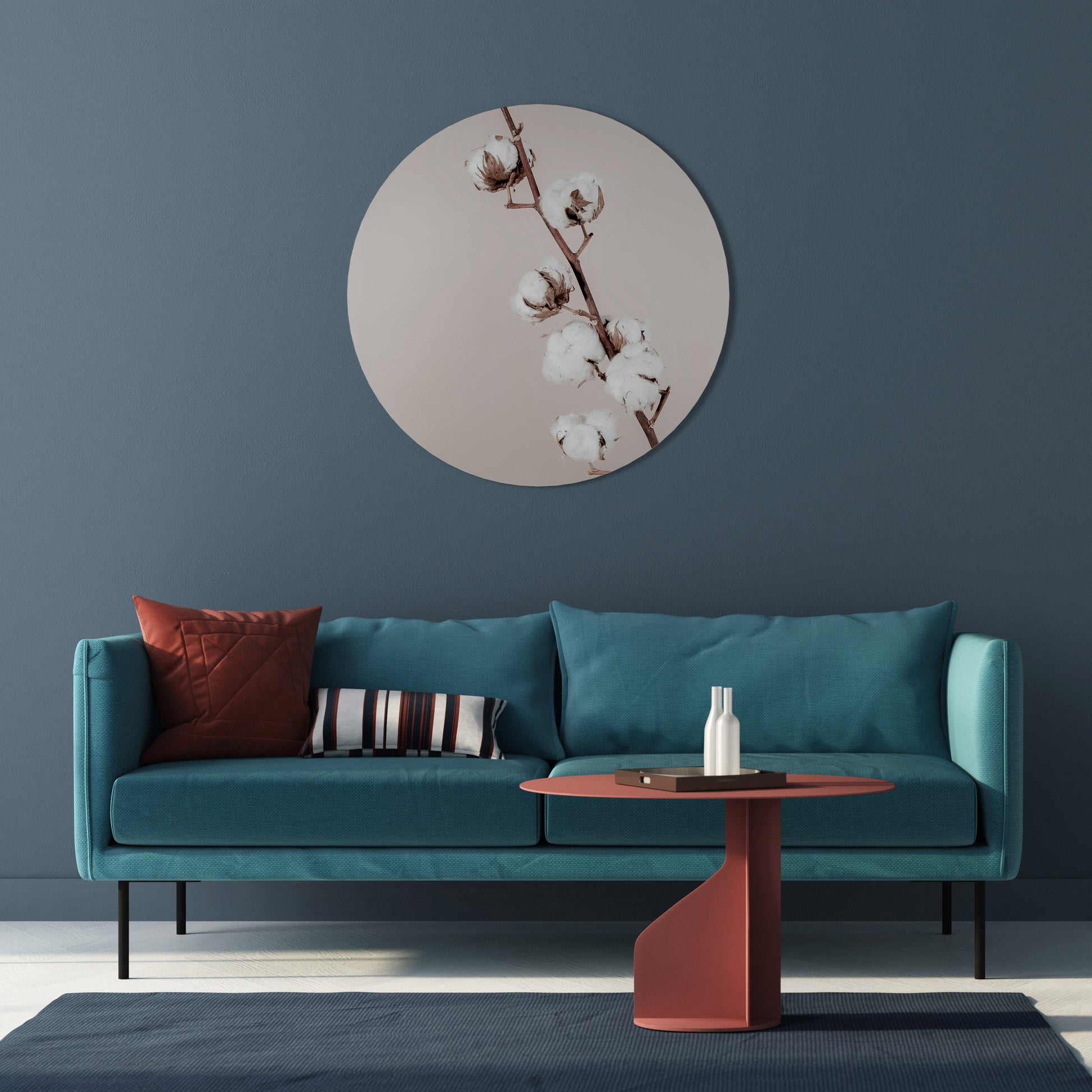 NUAGES DE COTON EN ÉQUILIBRE Décoration murale ronde