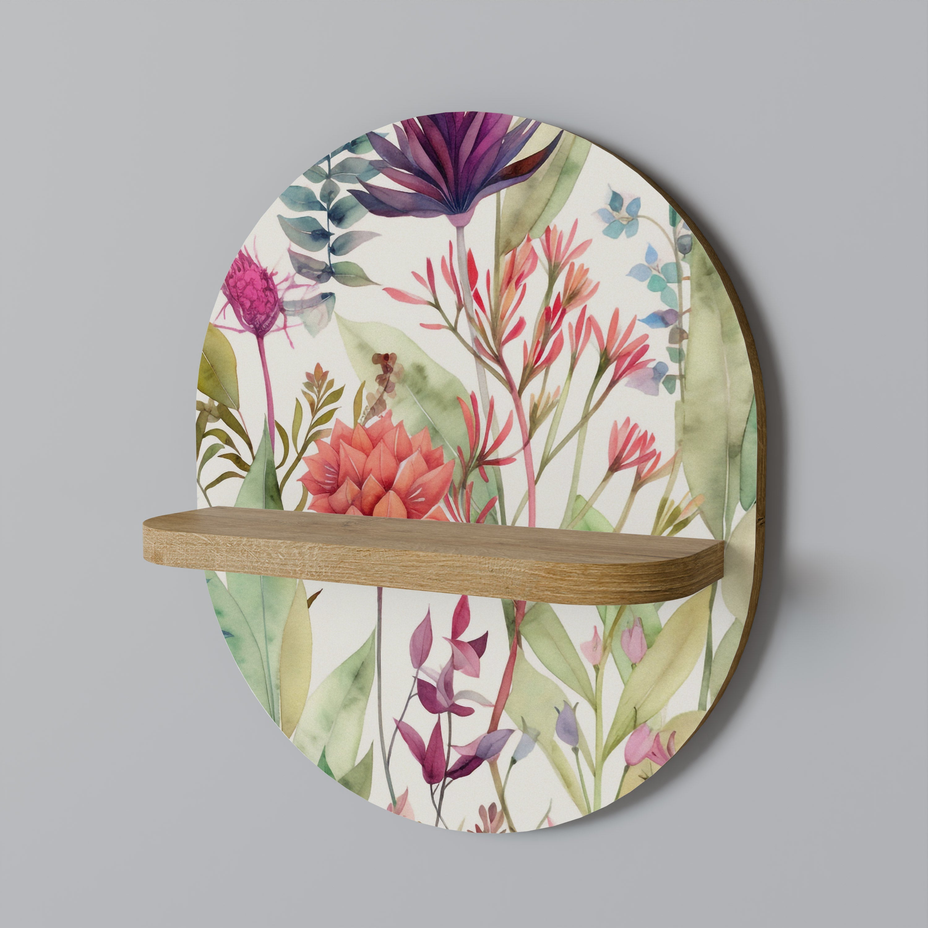 Étagère ovale HERBAL FIESTA effet chêne