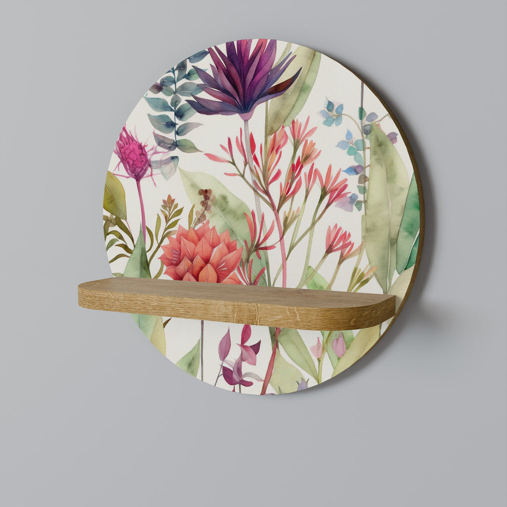 Étagère ronde HERBAL FIESTA effet chêne