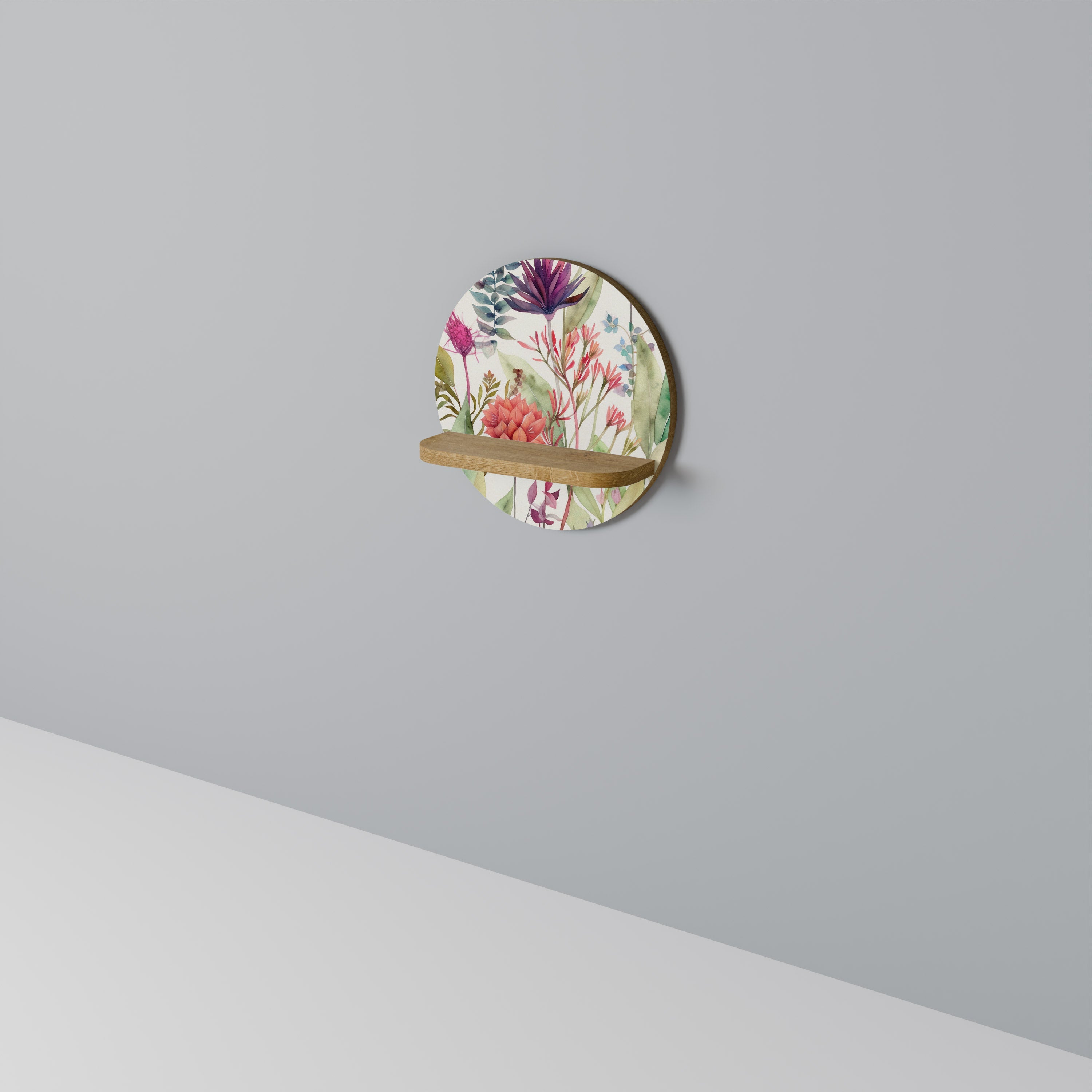 Étagère ronde HERBAL FIESTA effet chêne