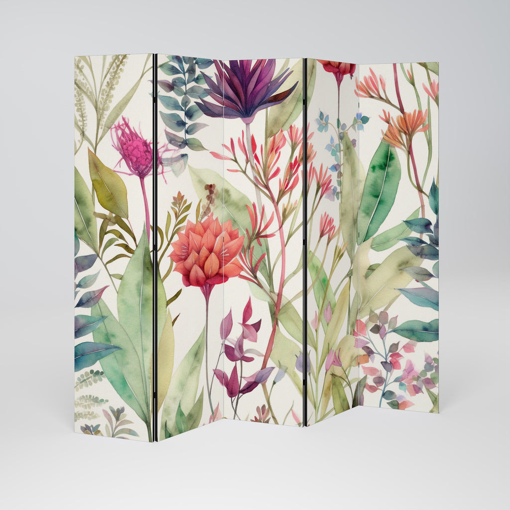 Paravent décoratif à 5 panneaux HERBAL FIESTA