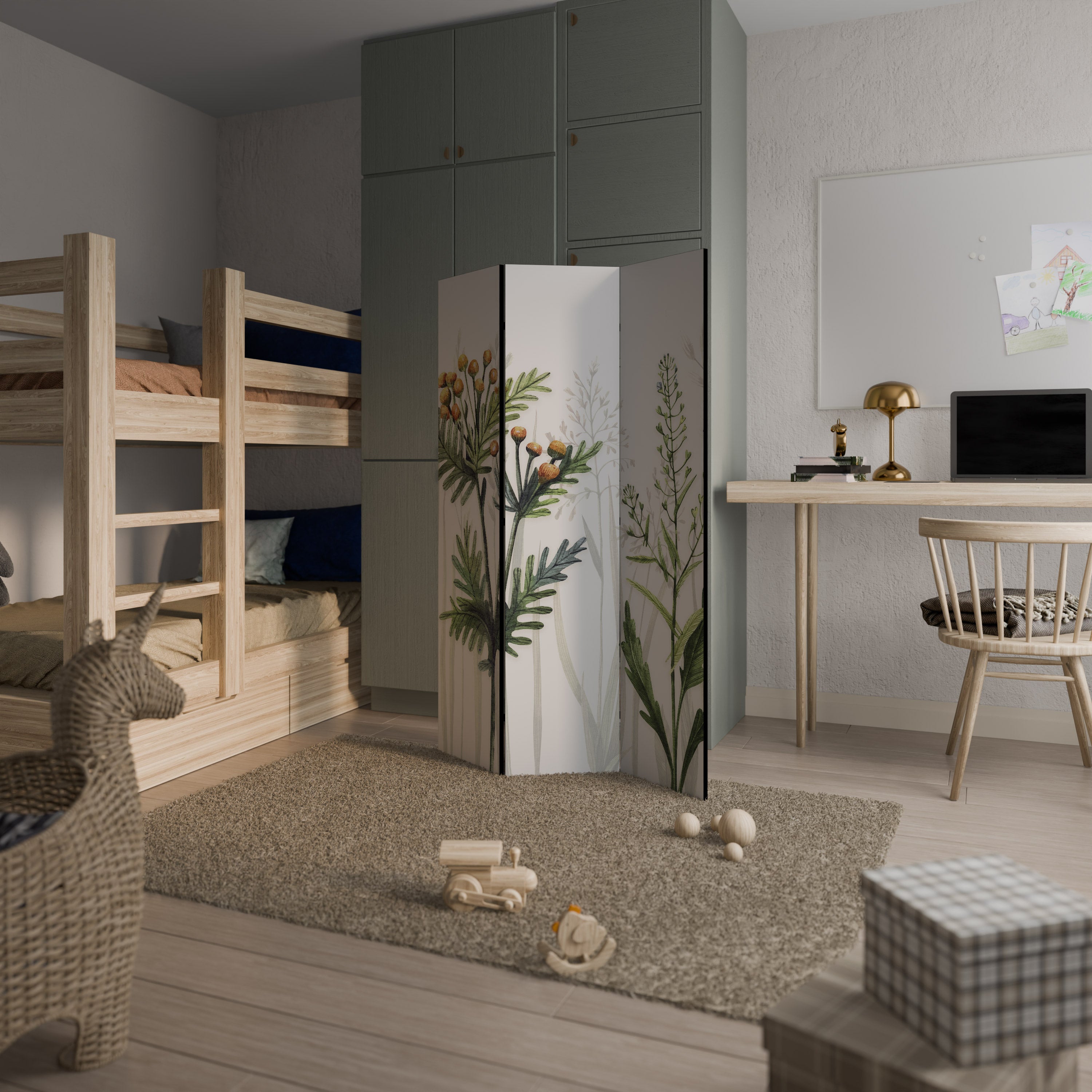 Paravent décoratif à 3 panneaux HERBAL DREAM