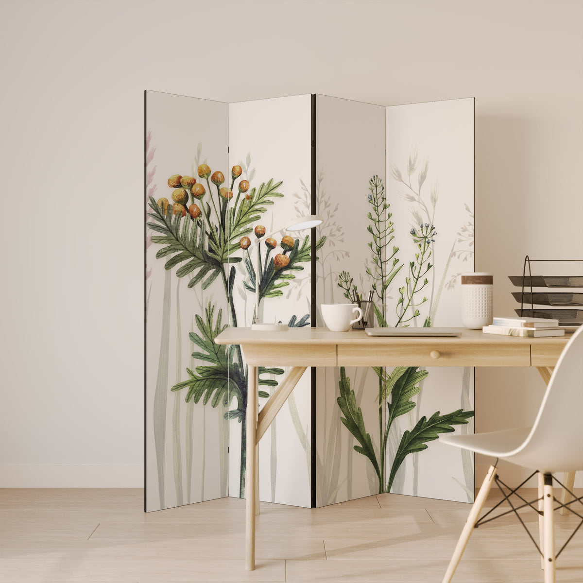 HERBAL DREAM 4-Panel Room Divider