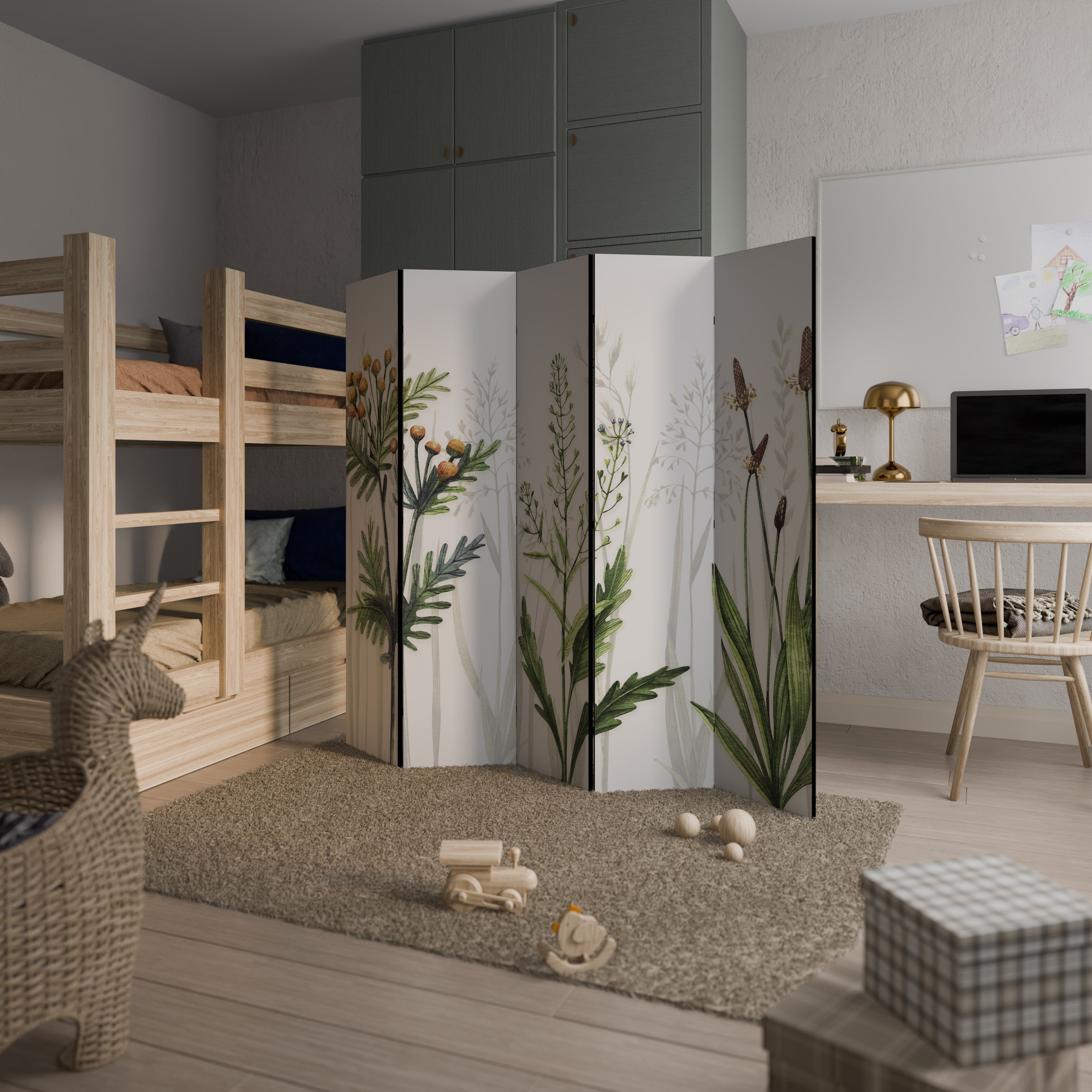 Paravent décoratif à 5 panneaux HERBAL DREAM