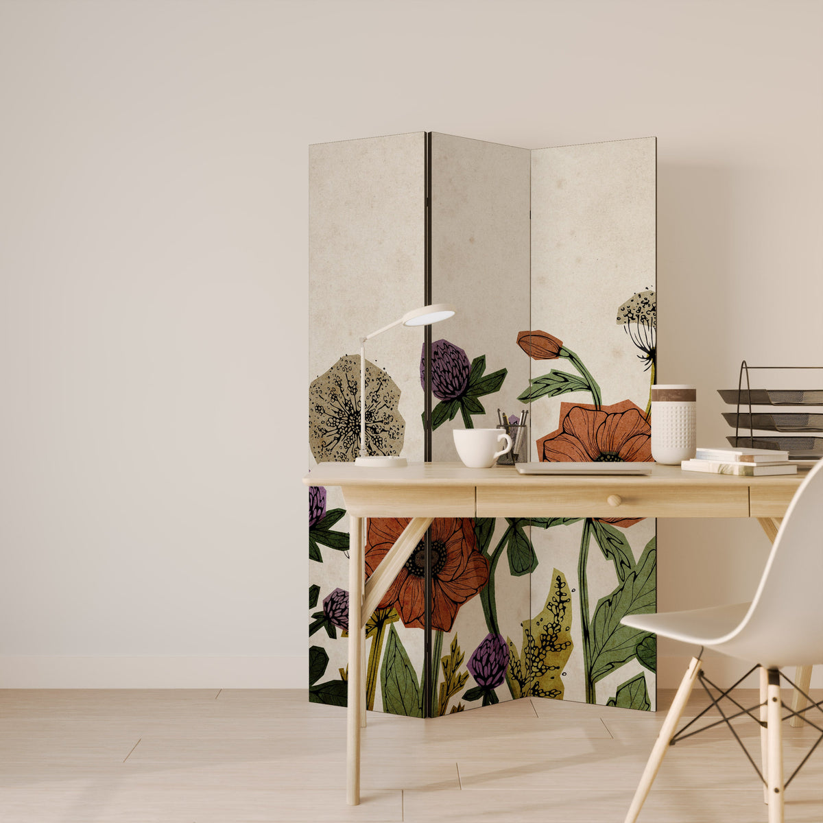 Séparateur de pièce décoratif à 3 panneaux SPROUT ELEGANCE