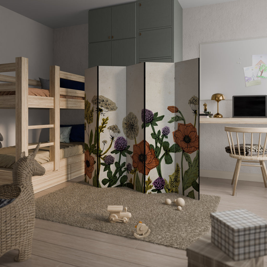 Séparateur de pièce décoratif à 5 panneaux SPROUT ELEGANCE