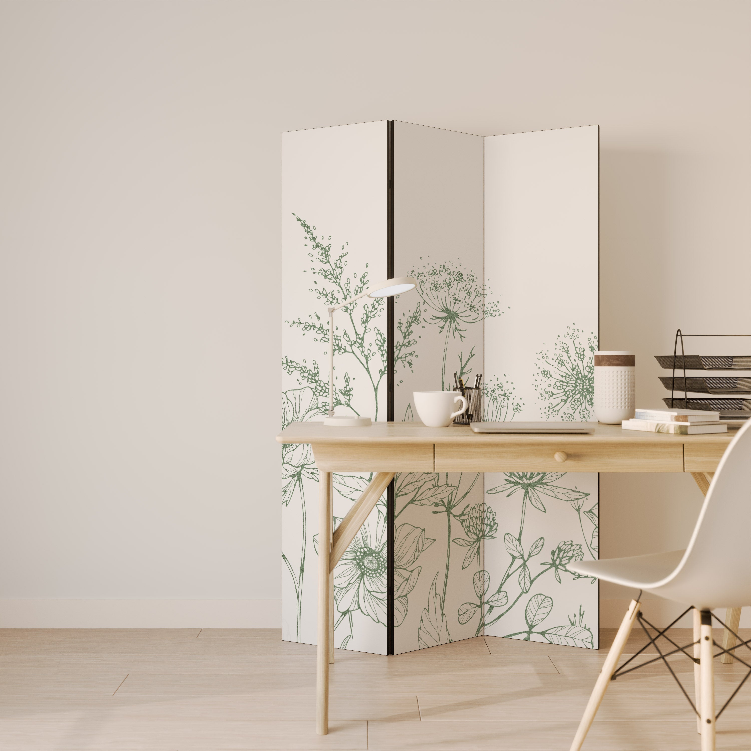 Séparateur de pièce décoratif à 3 panneaux WILDER BEAUTY