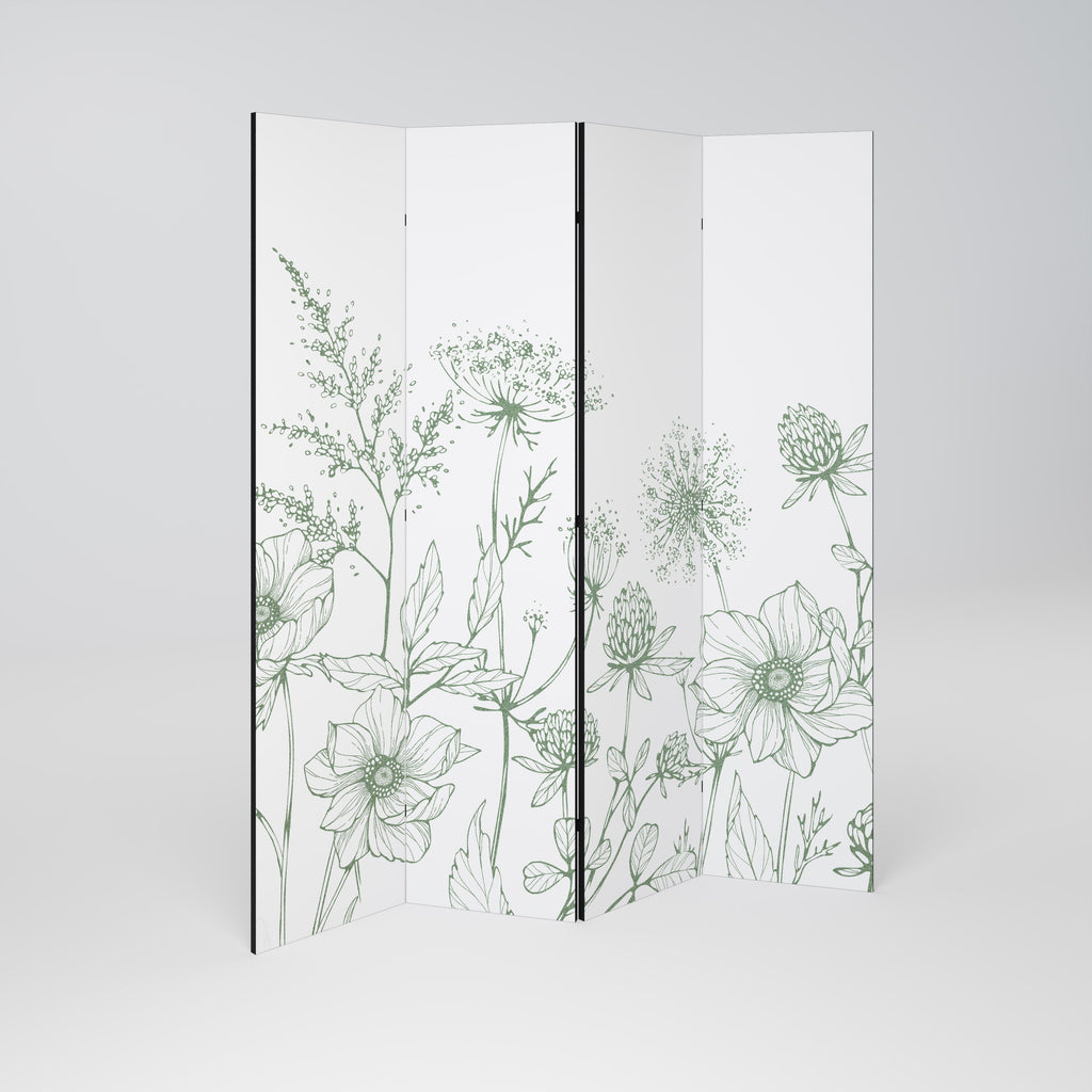 Séparateur de pièce décoratif à 4 panneaux WILDER BEAUTY