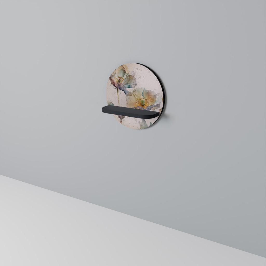 Étagère ronde SOFTEN POPPY en finition noire