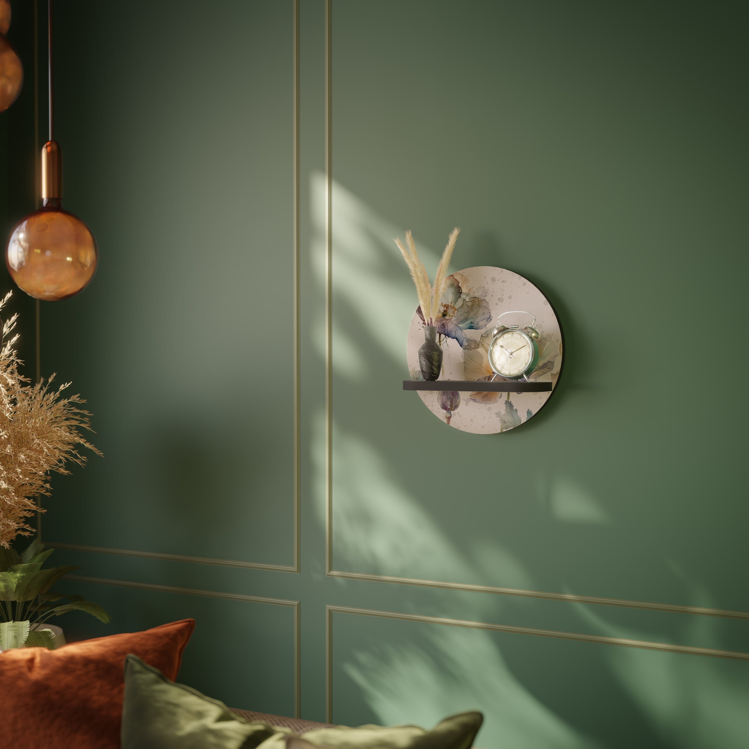 Étagère ronde SOFTEN POPPY en finition noire