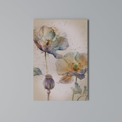 SOFTEN POPPY Vertical Canvas Print