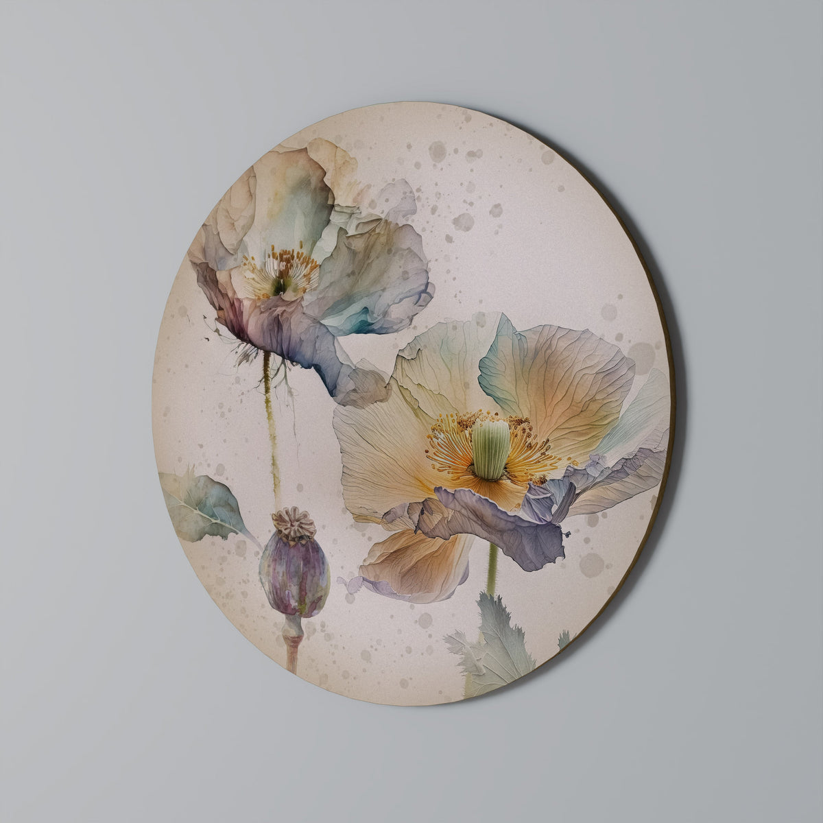 Décoration murale ronde SOFTEN POPPY