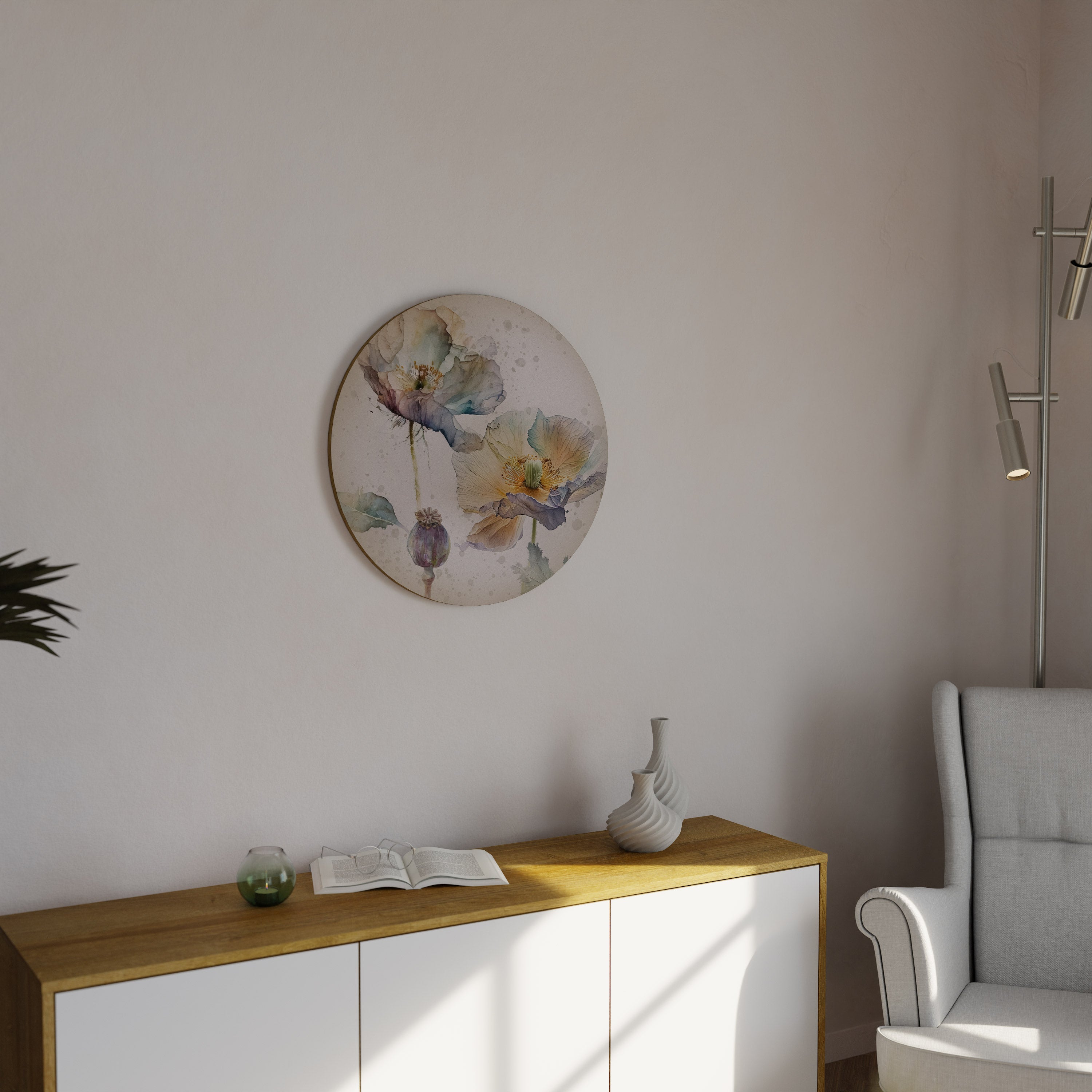 Décoration murale ronde SOFTEN POPPY
