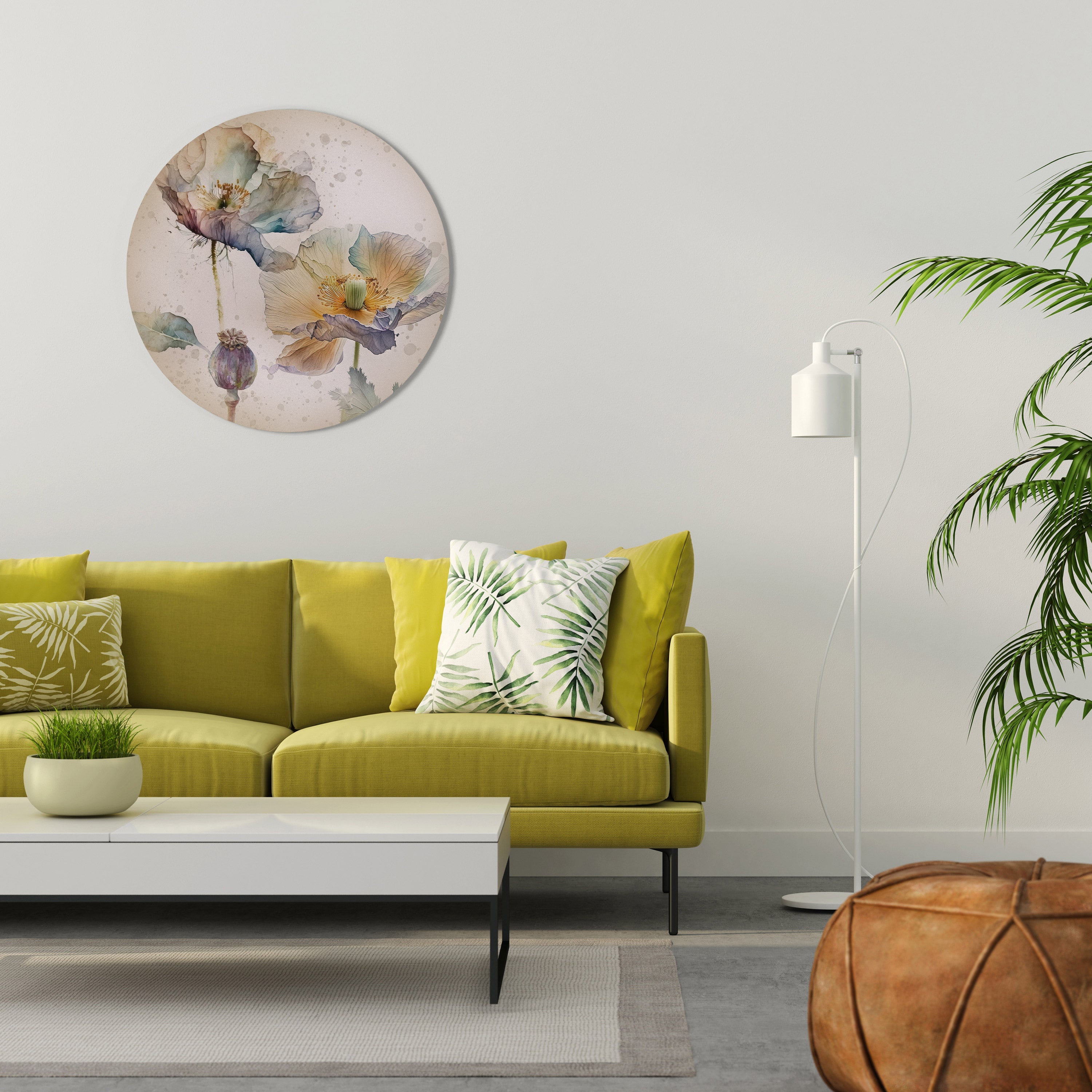 Décoration murale ronde SOFTEN POPPY